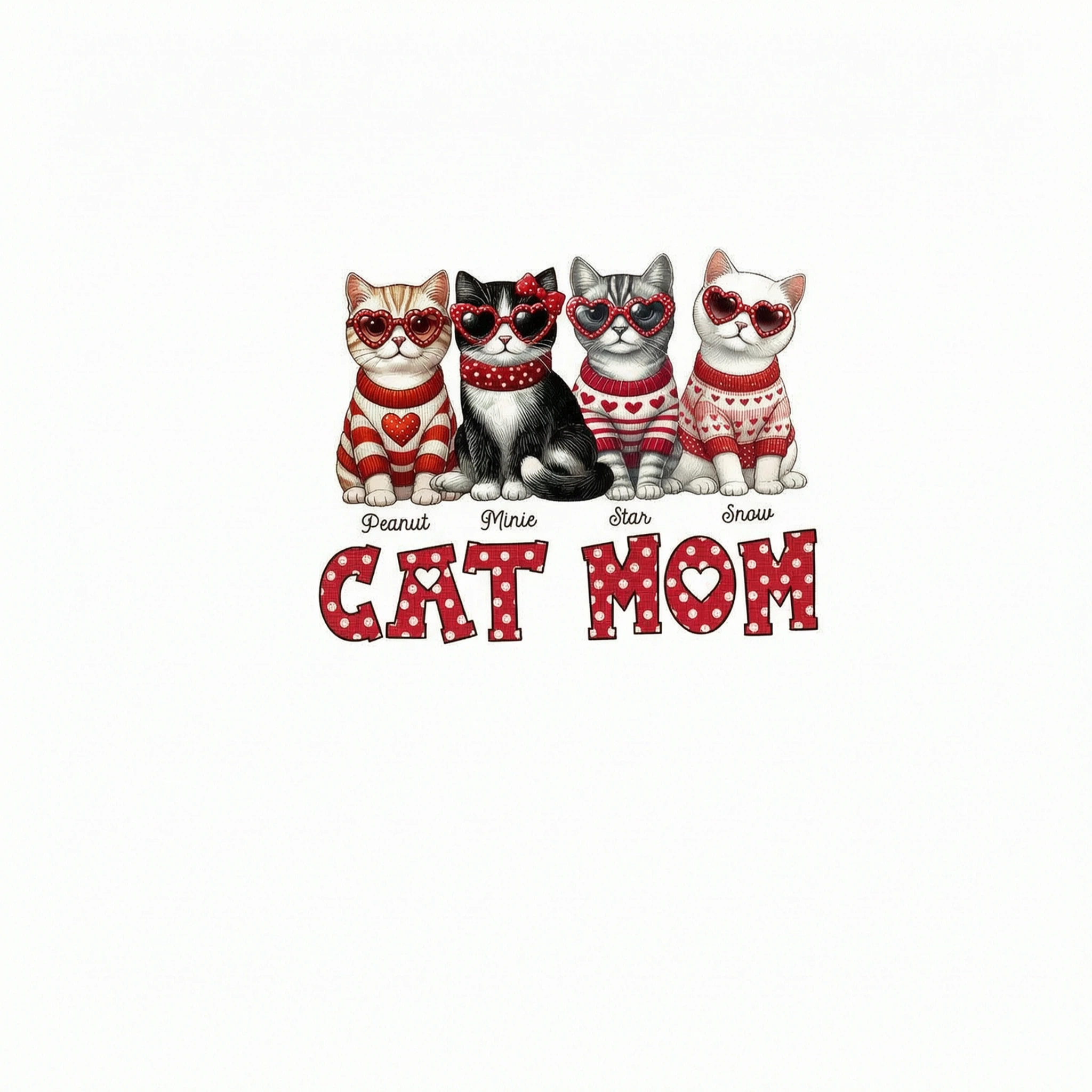 Cat Mom  Pattern Personalized Shirt,  Gift for Cat Moms