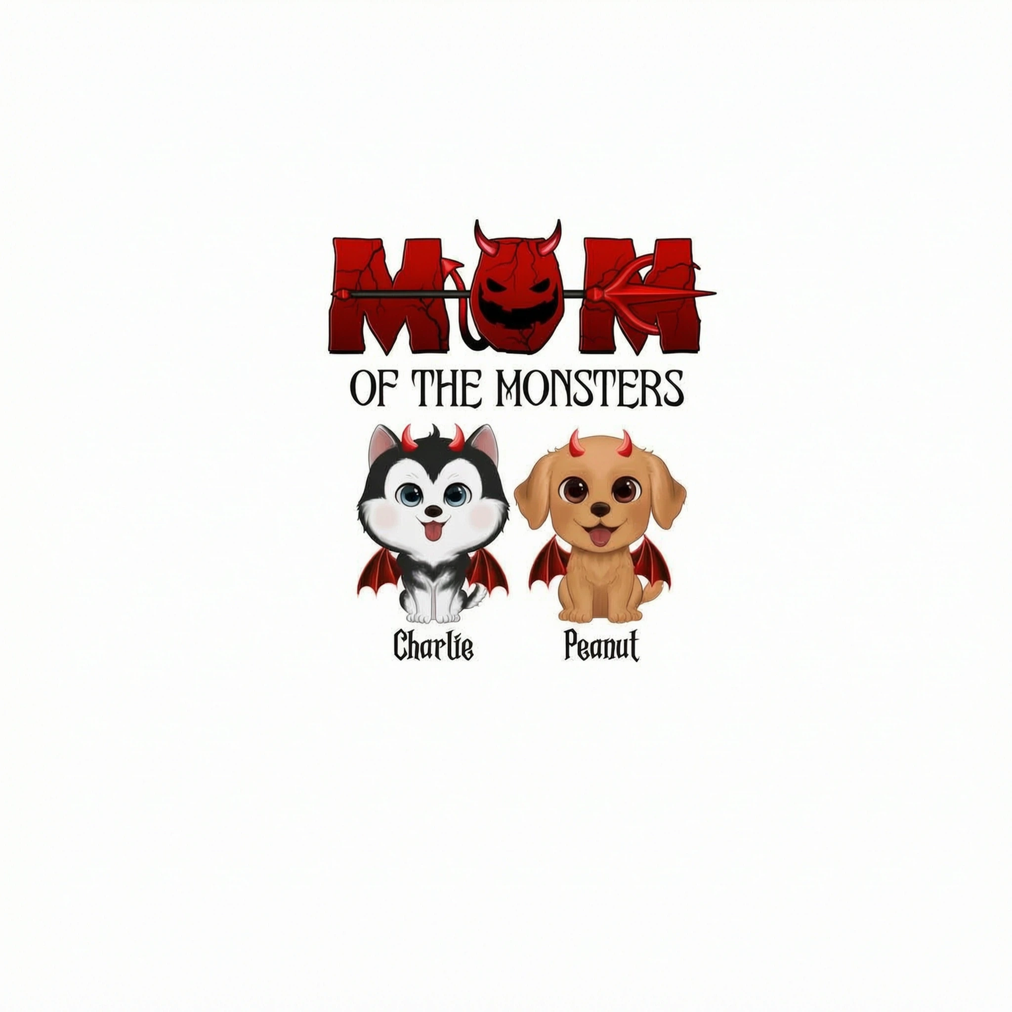 Mom Of The Monsters Halloween Watercolor Cute Dogs Personalized Shirt