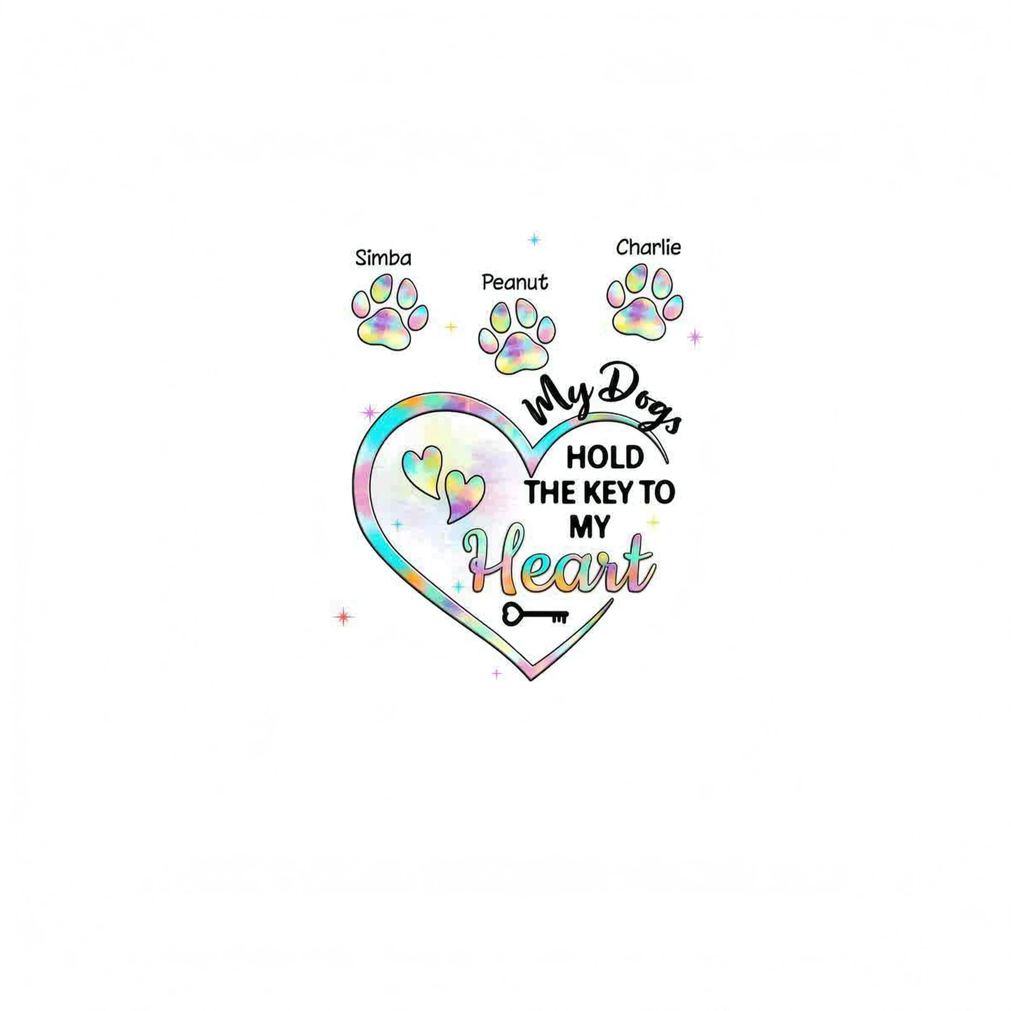 My Dogs Hold Key To My Heart Dog Mom Patterned Personalized Shirt