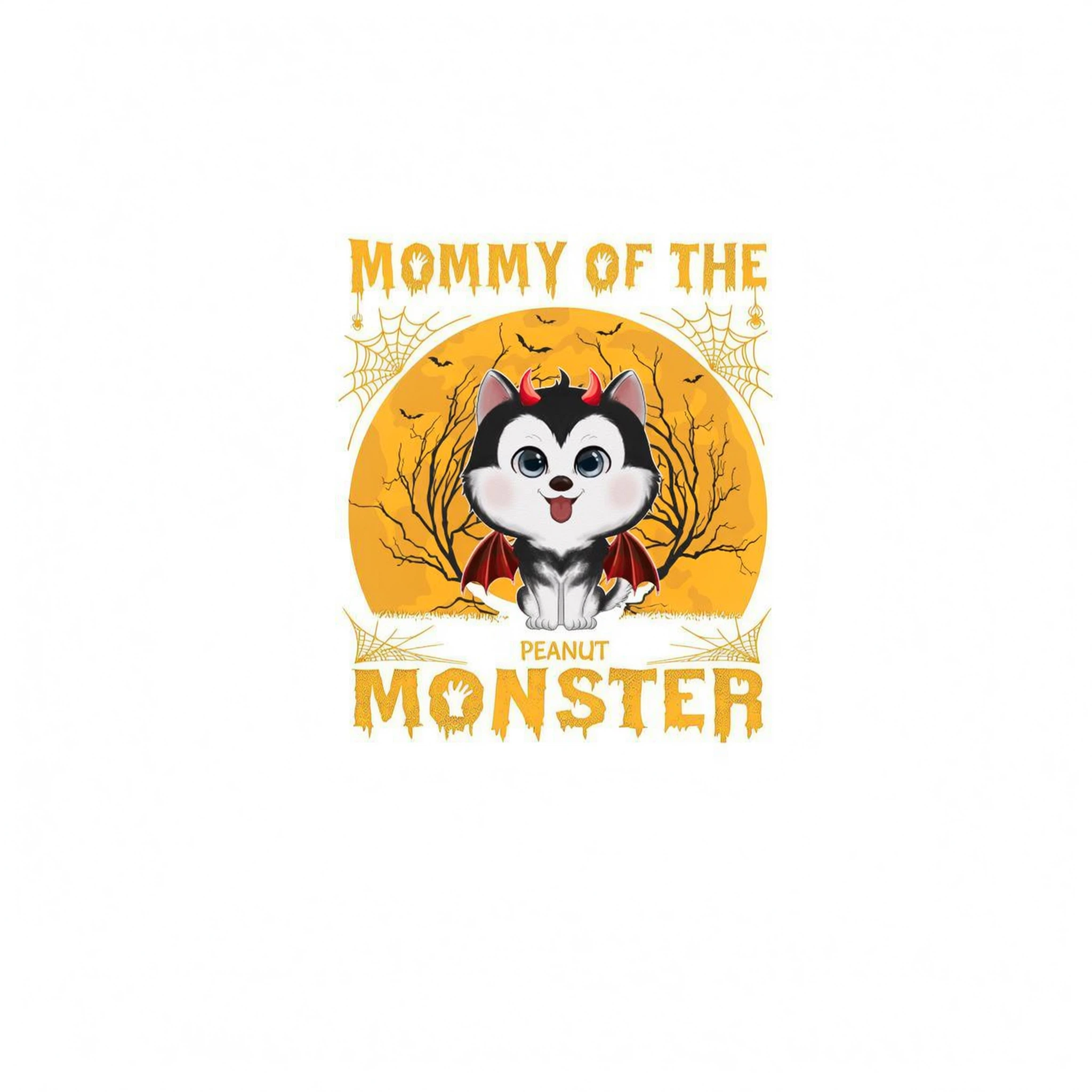 Yellow Moon Mommy Of Monster Watercolor Cute Dogs Personalized Shirt