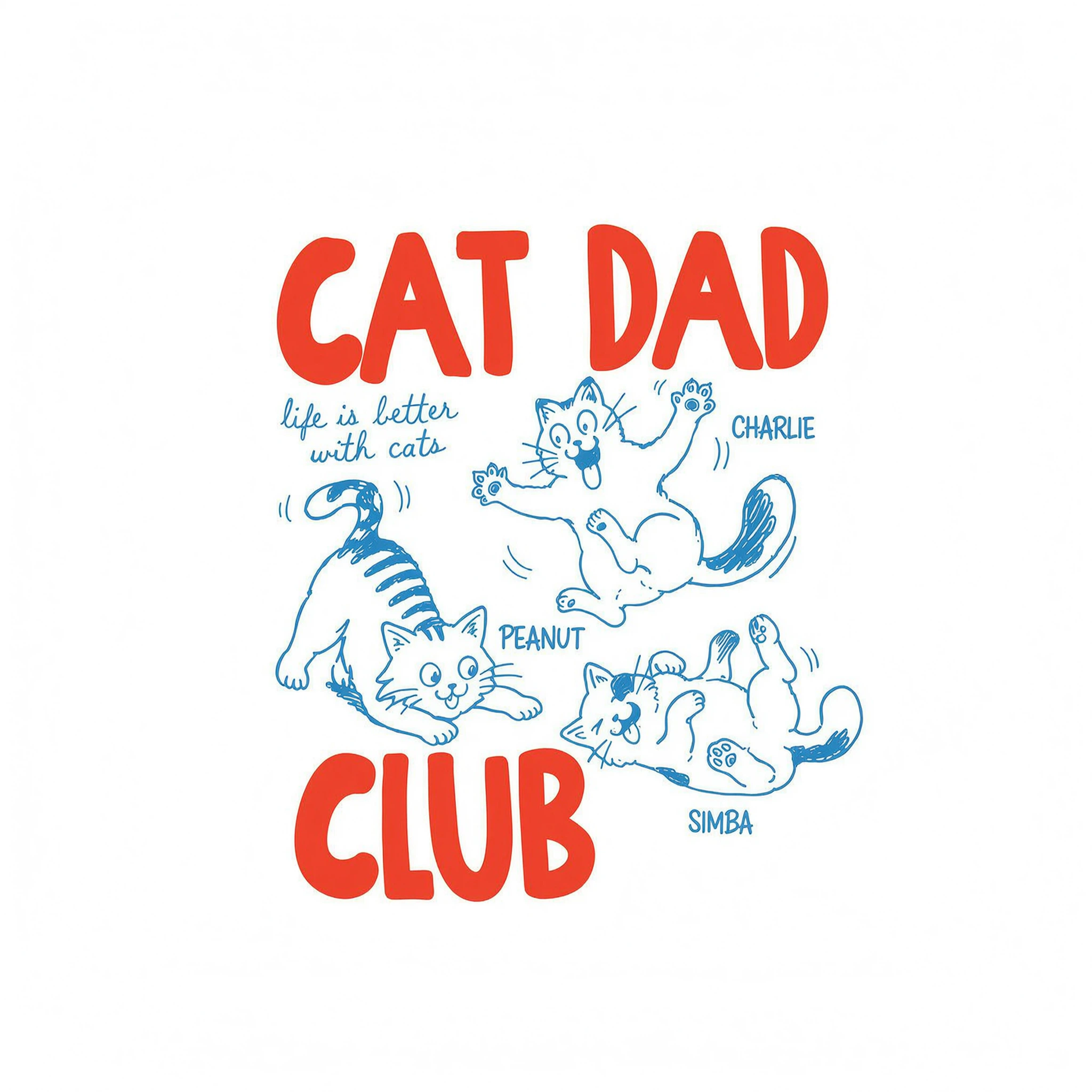 Funny Cat Dad Club - Personalized Shirt - Father's Day Gift for Cat Dad