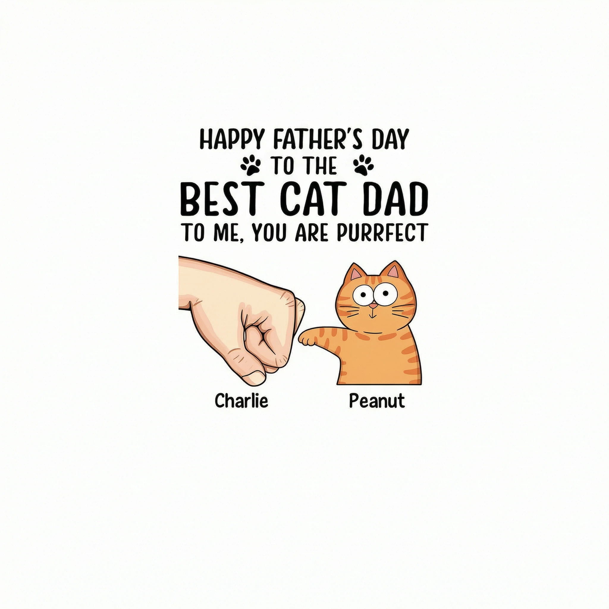 Happy Father�s Day To The Best Cat Dad Personalized Shirt, Father's Day Gift For Cat Dad, Husband, Boyfriend