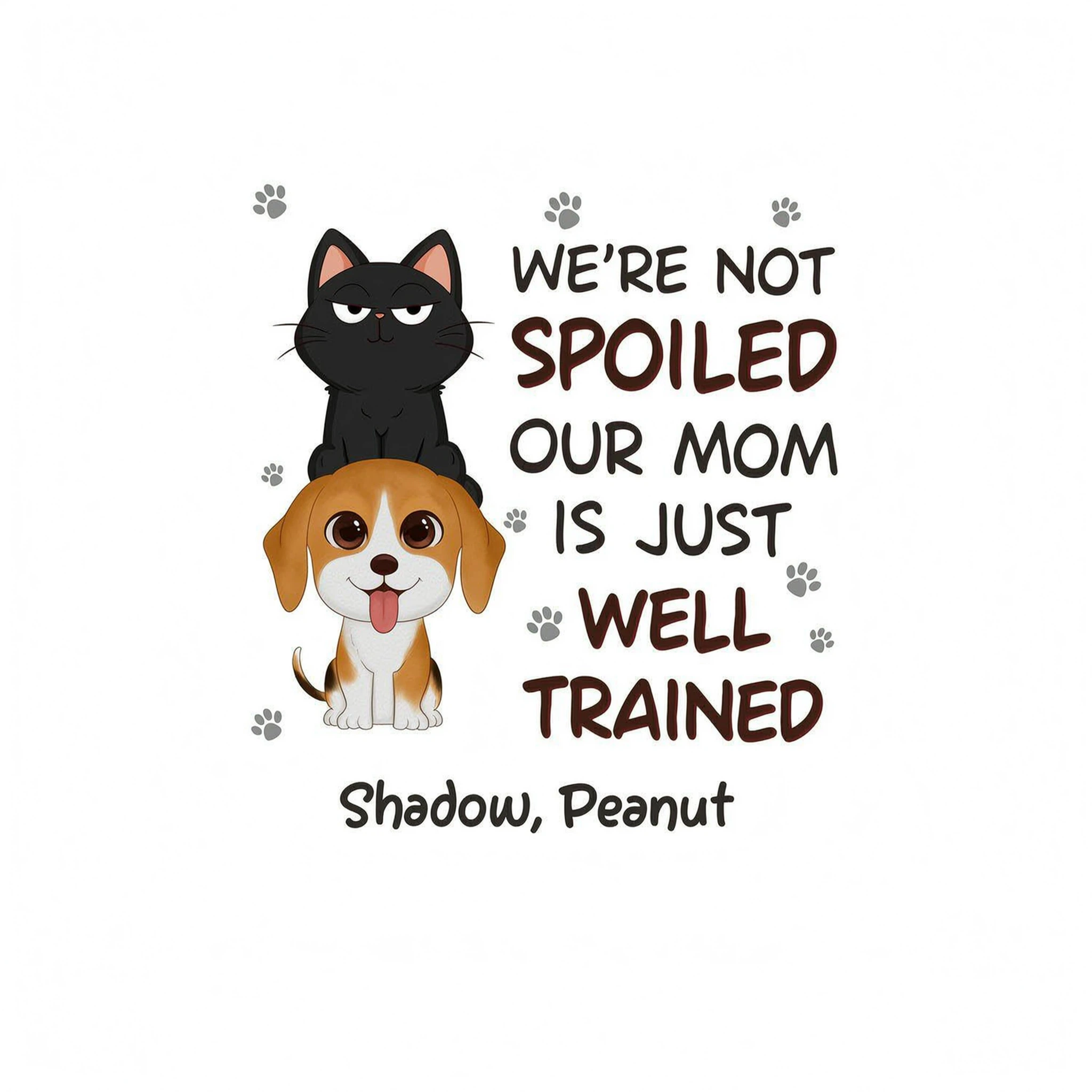 We�re Not Spoiled My Dad Mom Is Well Trained Pet Lover Dog Cat Personalized Shirt