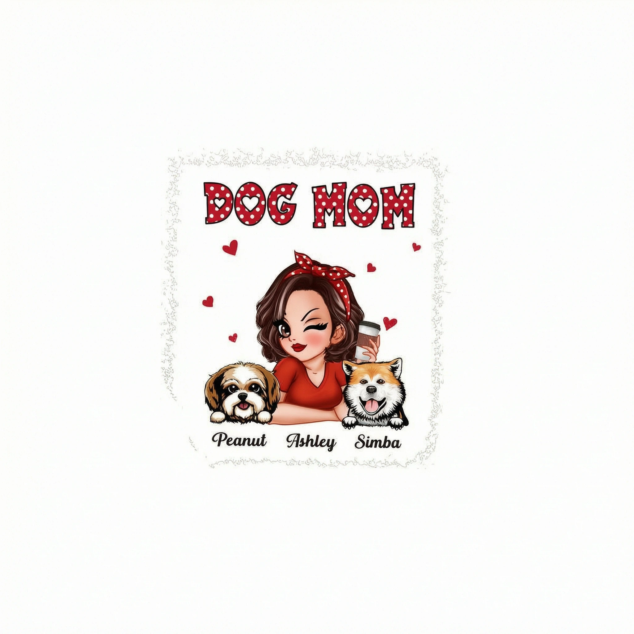 Polka Dot Dog Mom Personalized 3D Shirt