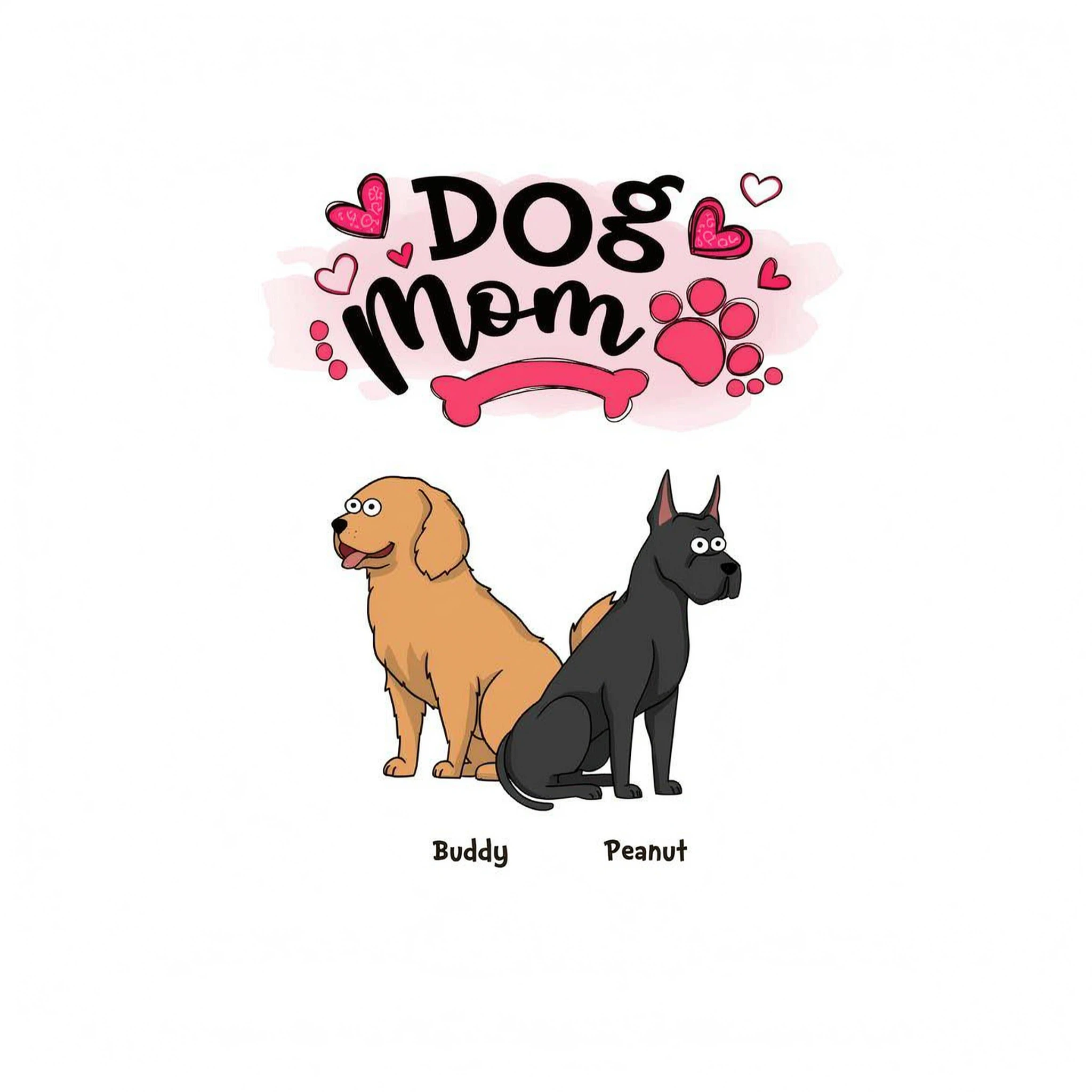 Dog Mom Doodle Funny Cartoon Dogs Personalized Sweatshirt