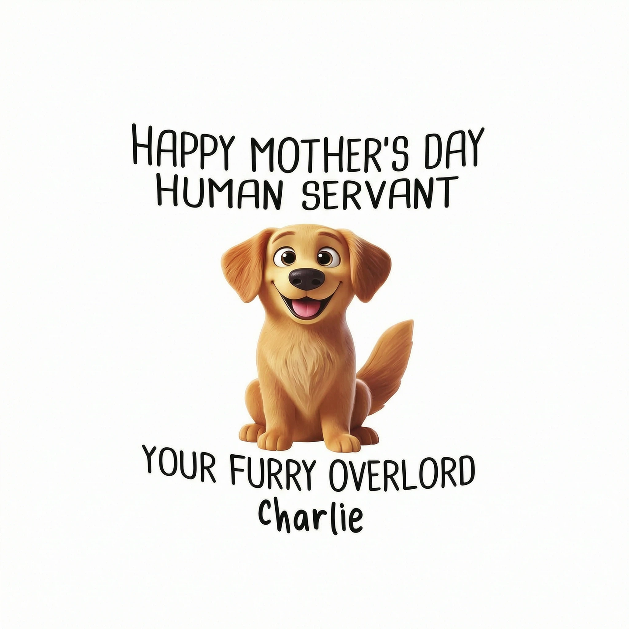 Happy Mother's Day Human Servant 3D Effect Cartoon Dogs Personalized Stainless Steel Tumbler With Handle