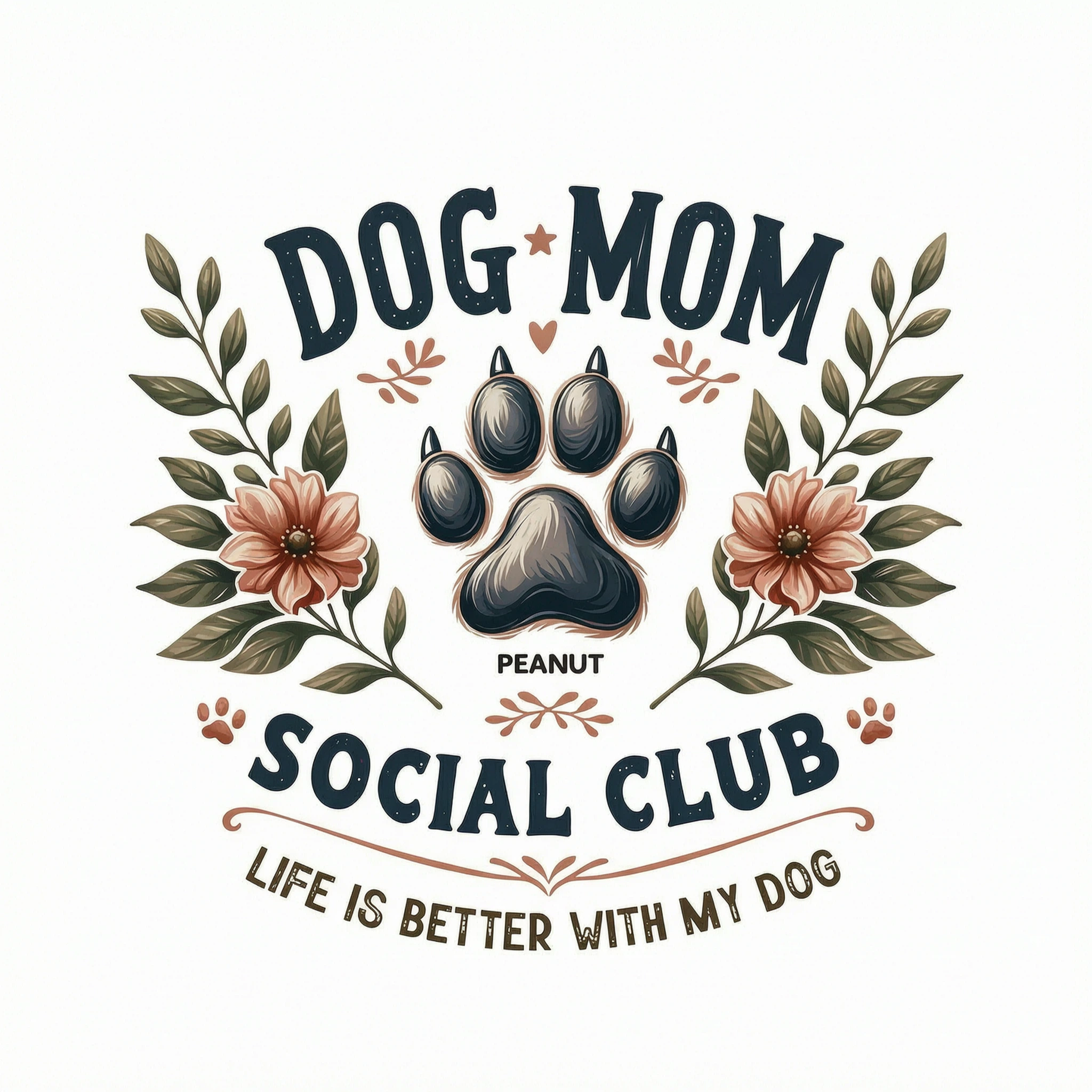 Dog Mom Social Club Personalized Shirt, Trendy Gift for Dog Moms