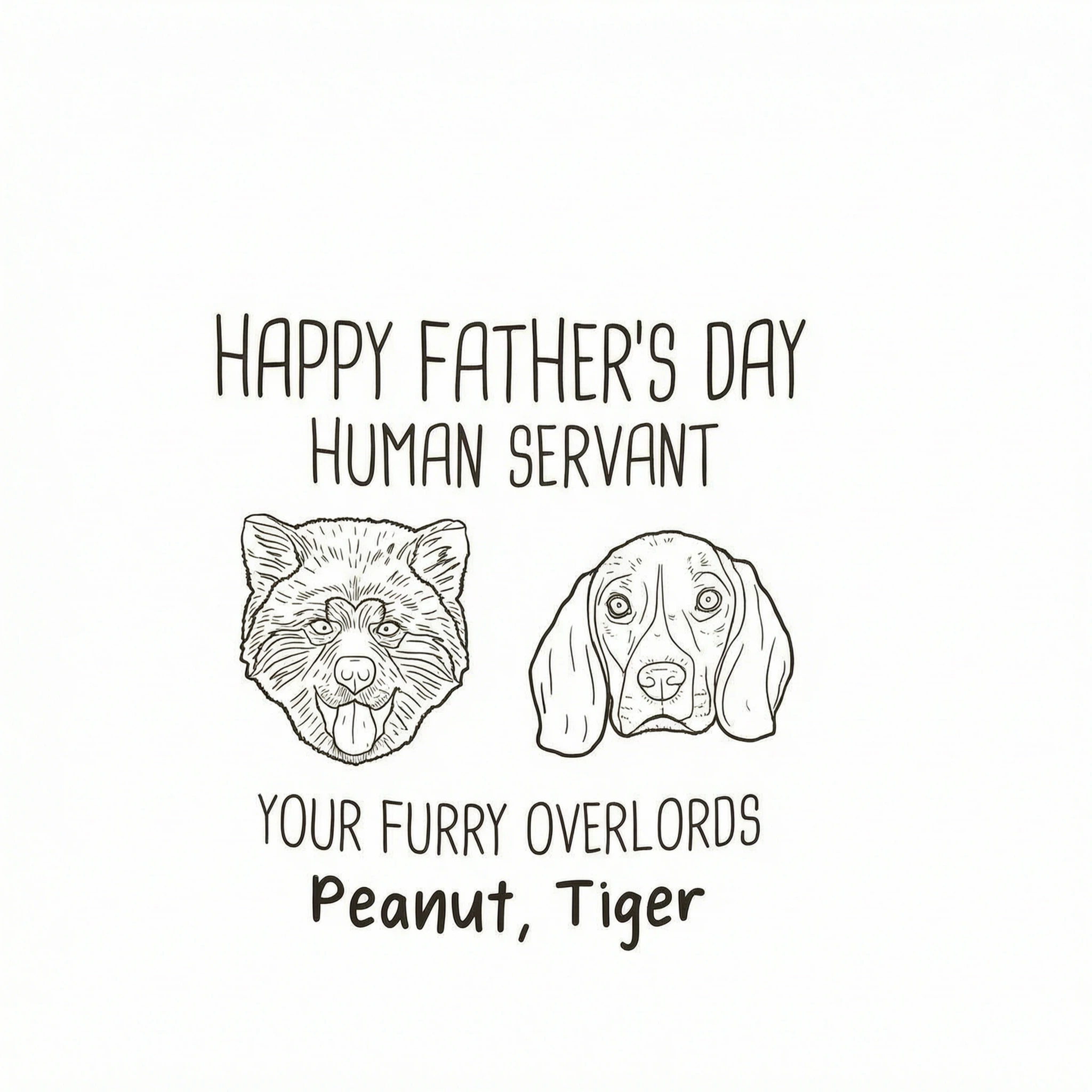 Happy Father's Mother's Day Human Servant Dog Head Outline Personalized Stainless Steel Tumbler With Handle