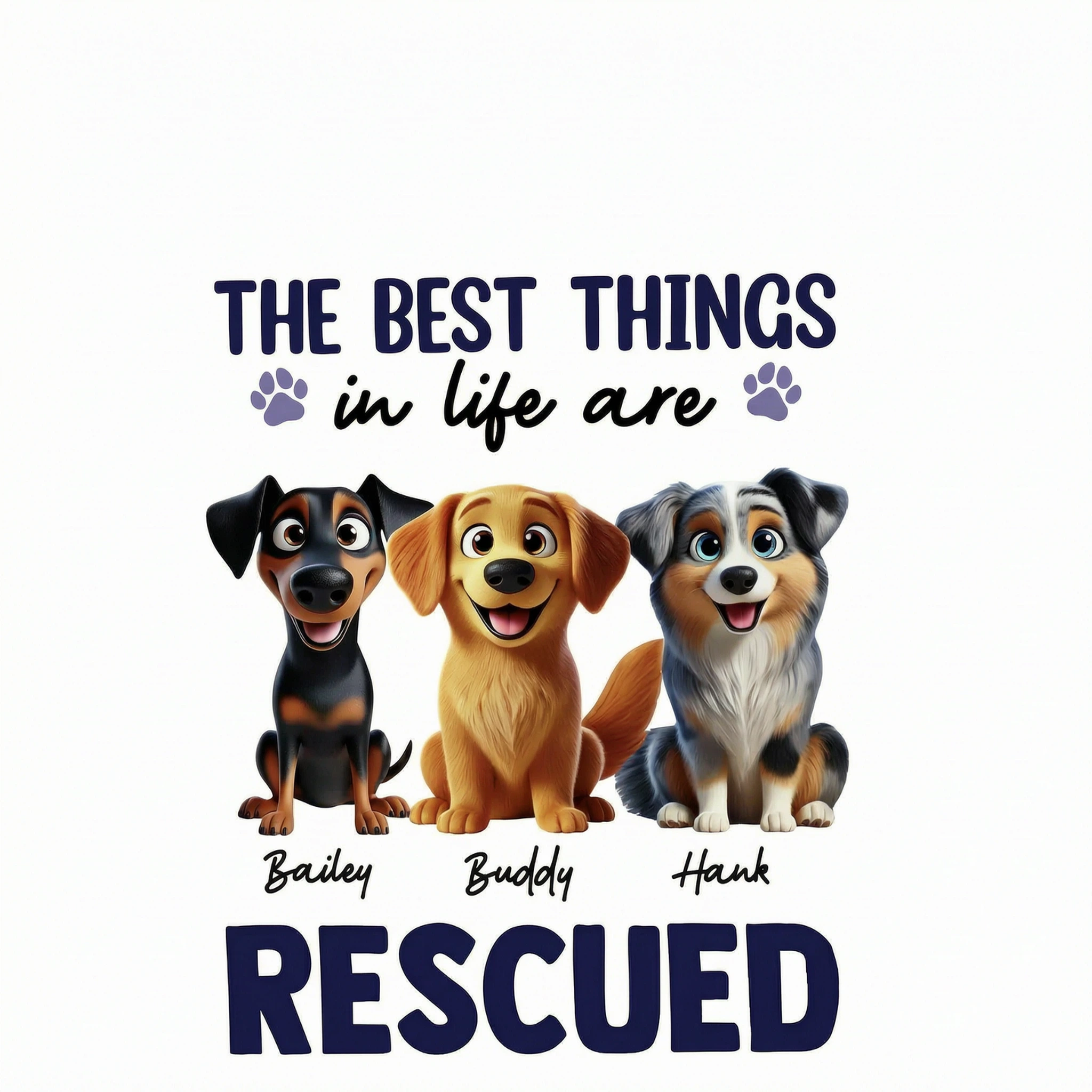 The Best Things In Life Are Rescued Animation Cartoon Dogs Personalized Shirt