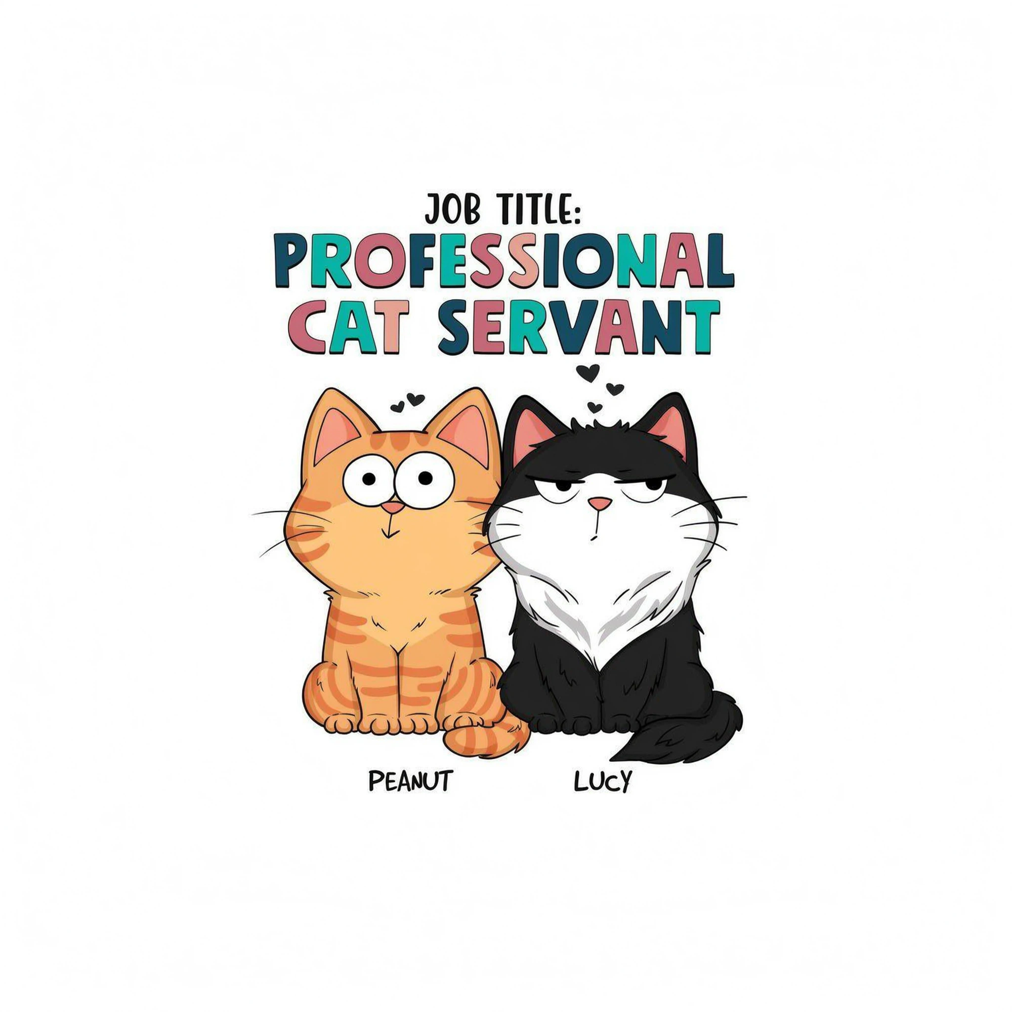 Job Title Professional Cat Servant Funny Cat Expression Personalized Shirt