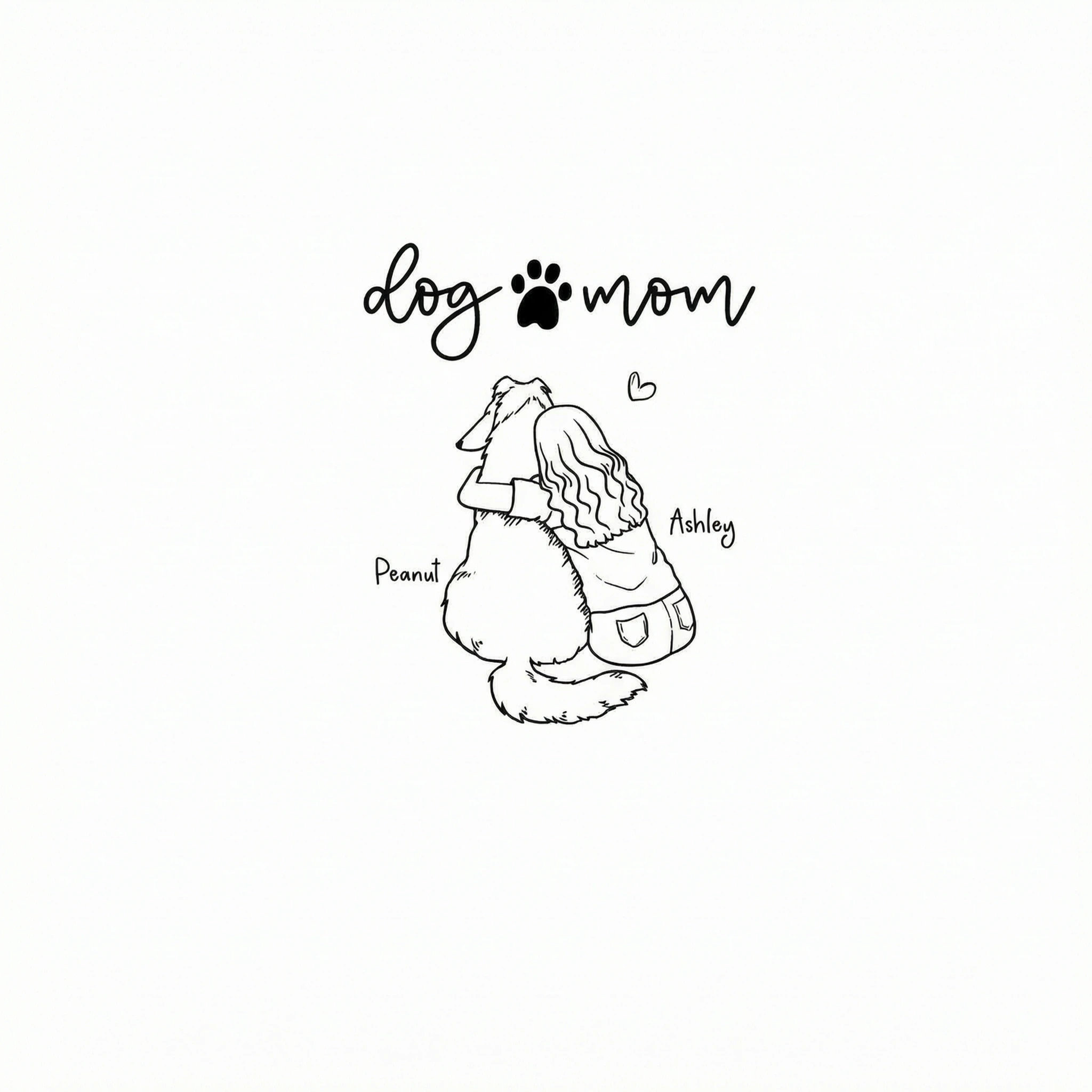 Dog Mom Outline Personalized Shirt