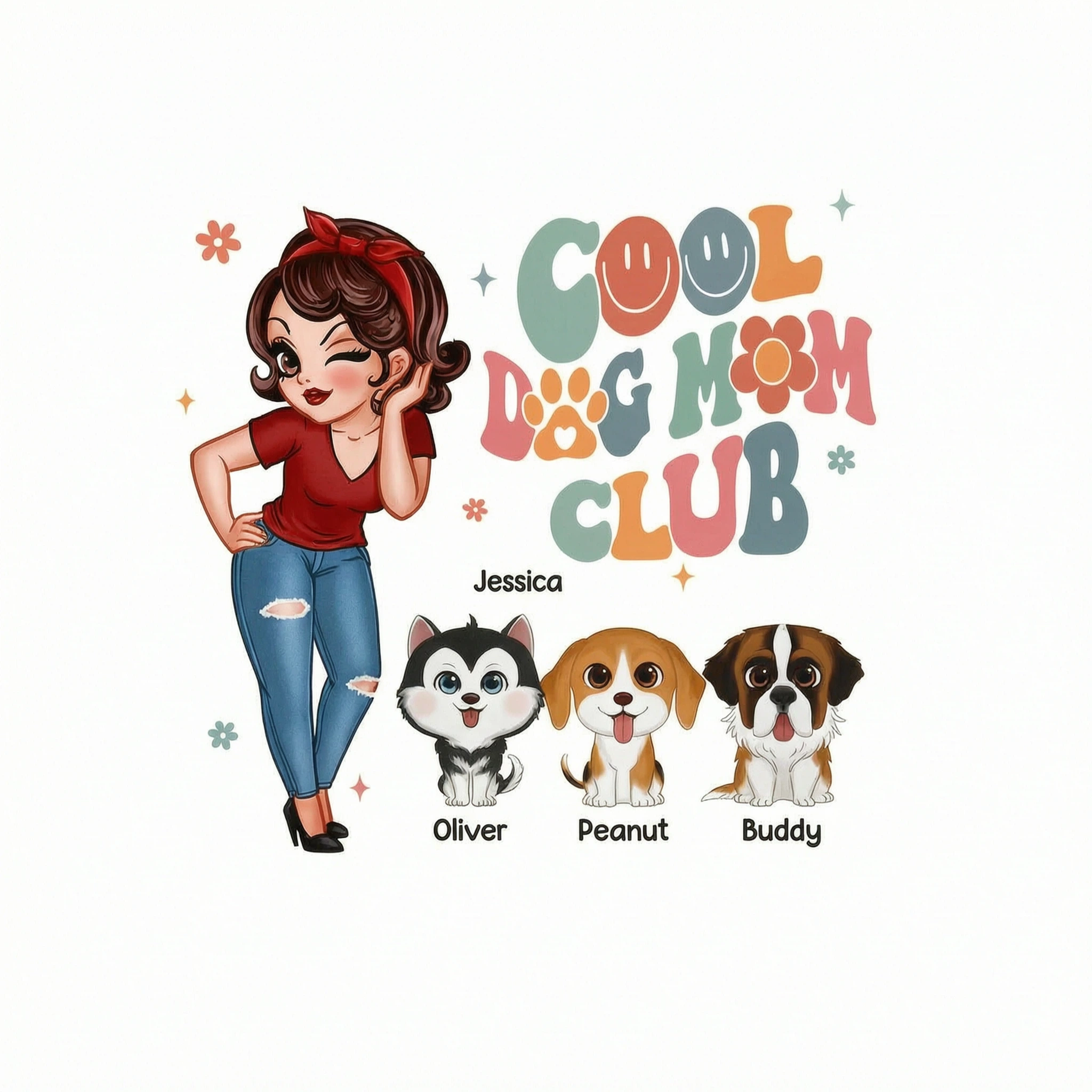 Cool Dog Mom Club Personalized Shirt