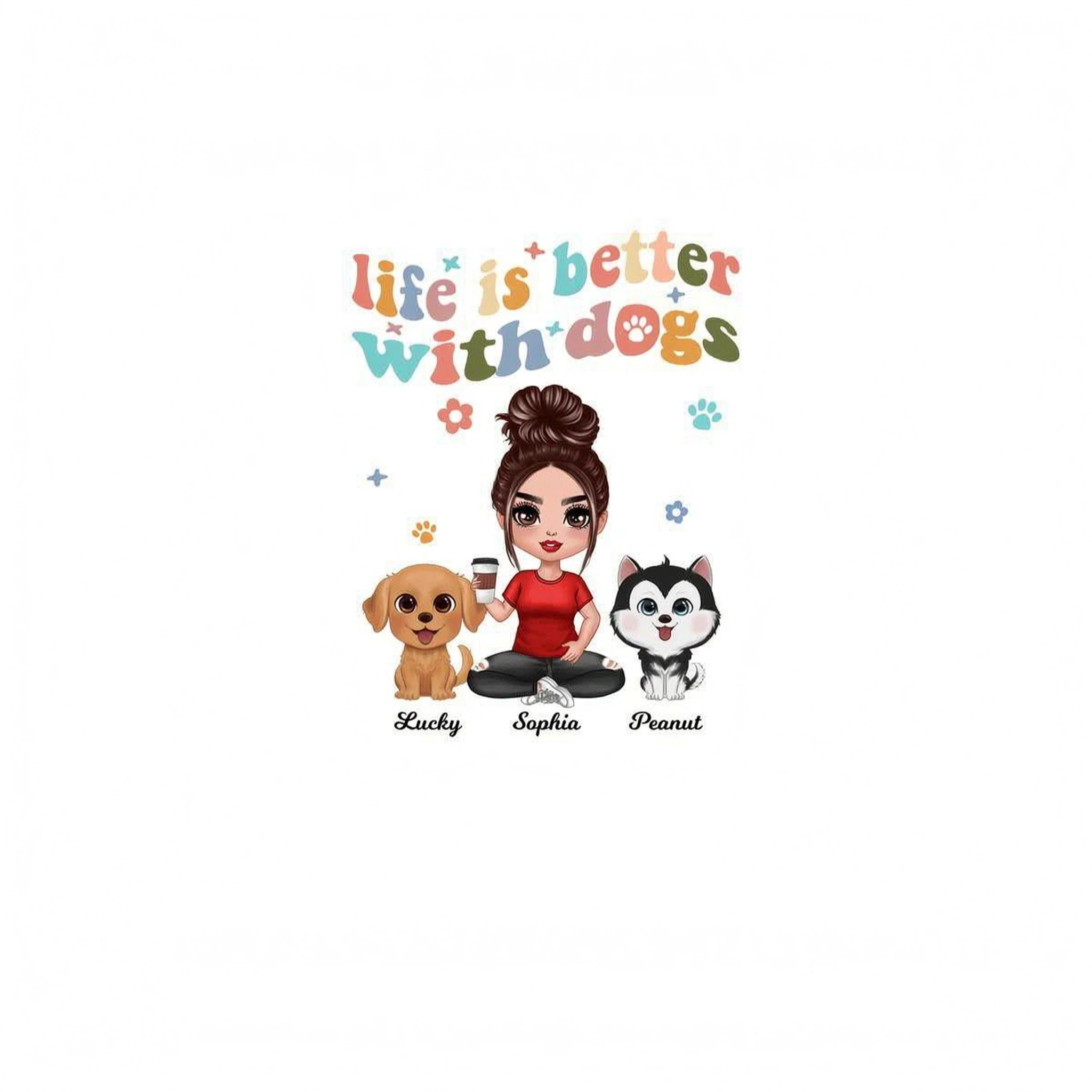 Life Is Better With Dogs Vintage Style Personalized Shirt