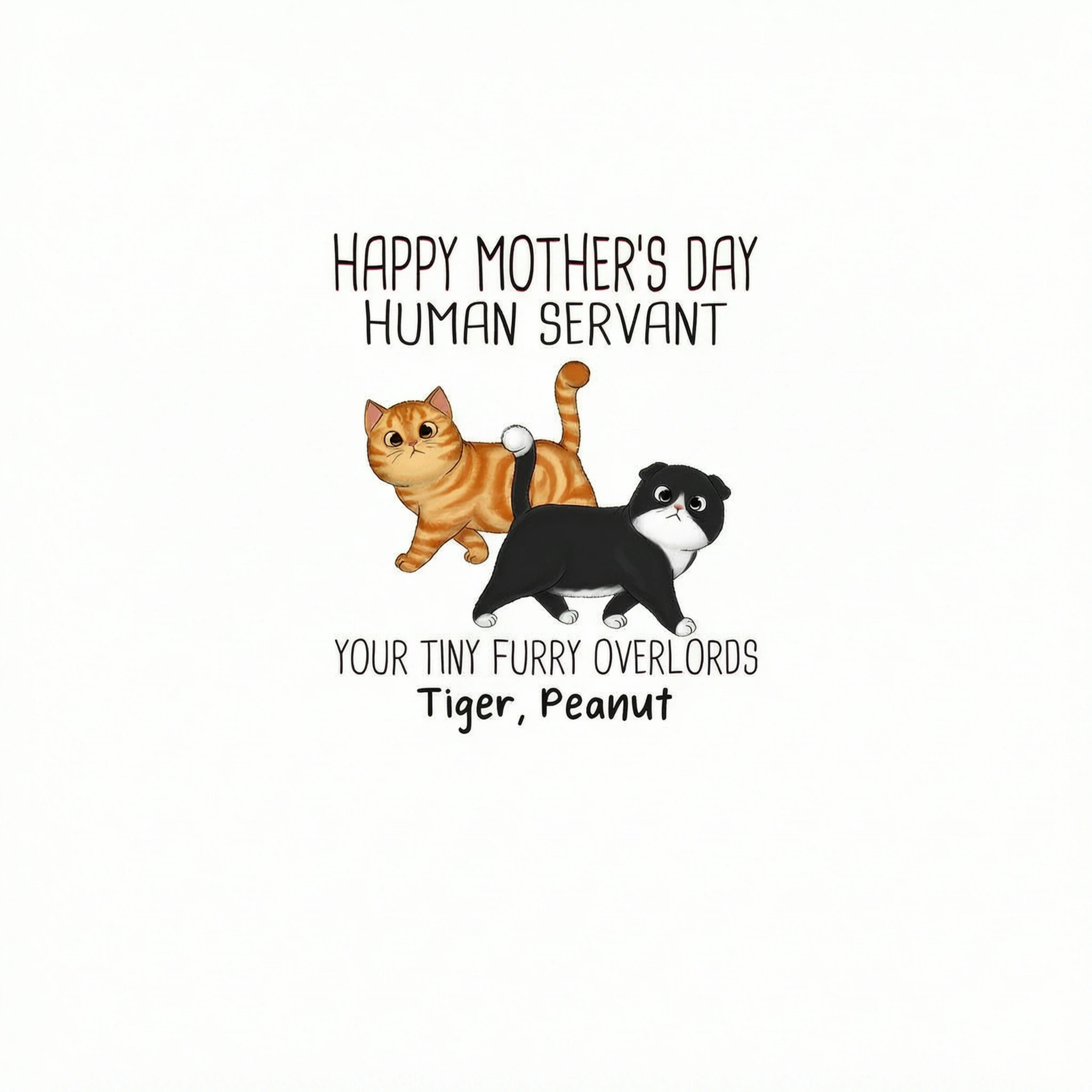 Walking Cats Happy Mother�s Day Cat Human Servant Personalized Shirt