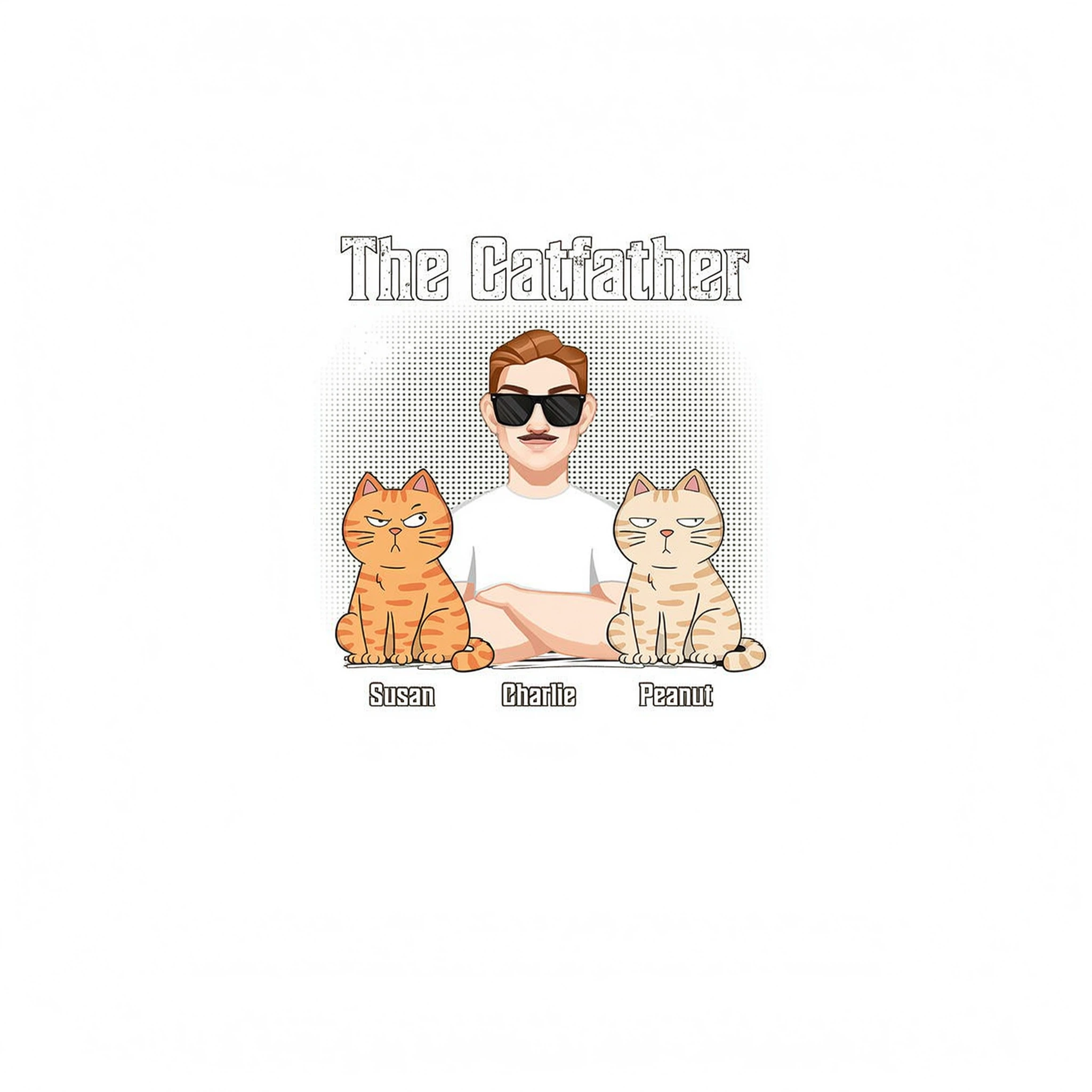 The Catfather Cat Dad Crossed Arms Personalized Shirt