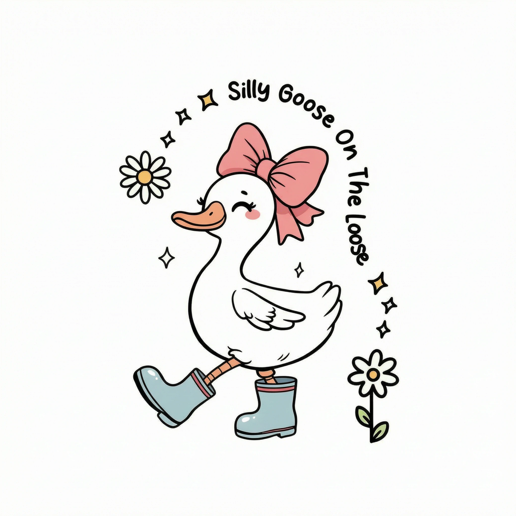 Silly Goose On The Loose Funny Shirt For Kid, Little Girl