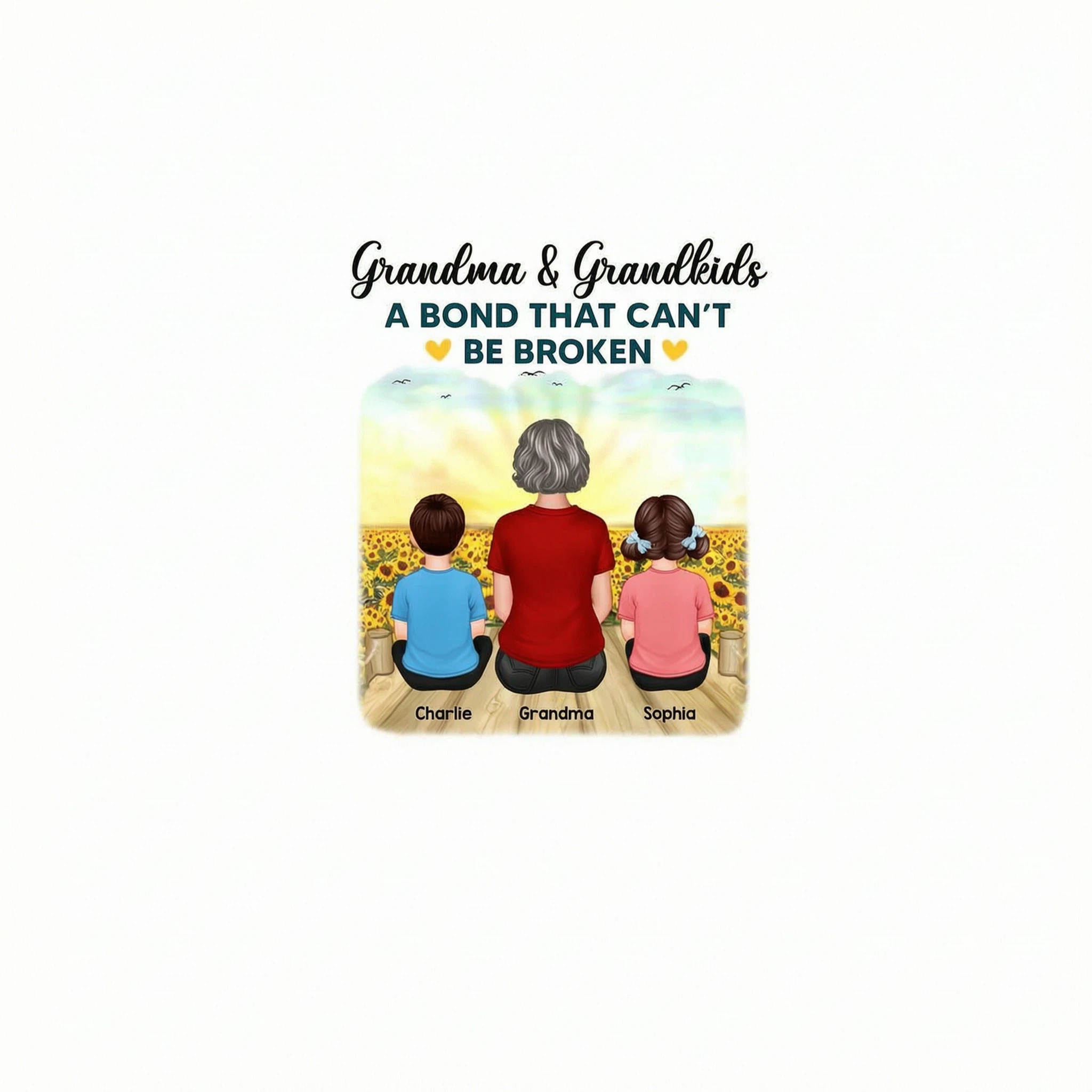 Grandma Grandkids Crossed Legs A Bond Can�t Be Broken Personalized Shirt