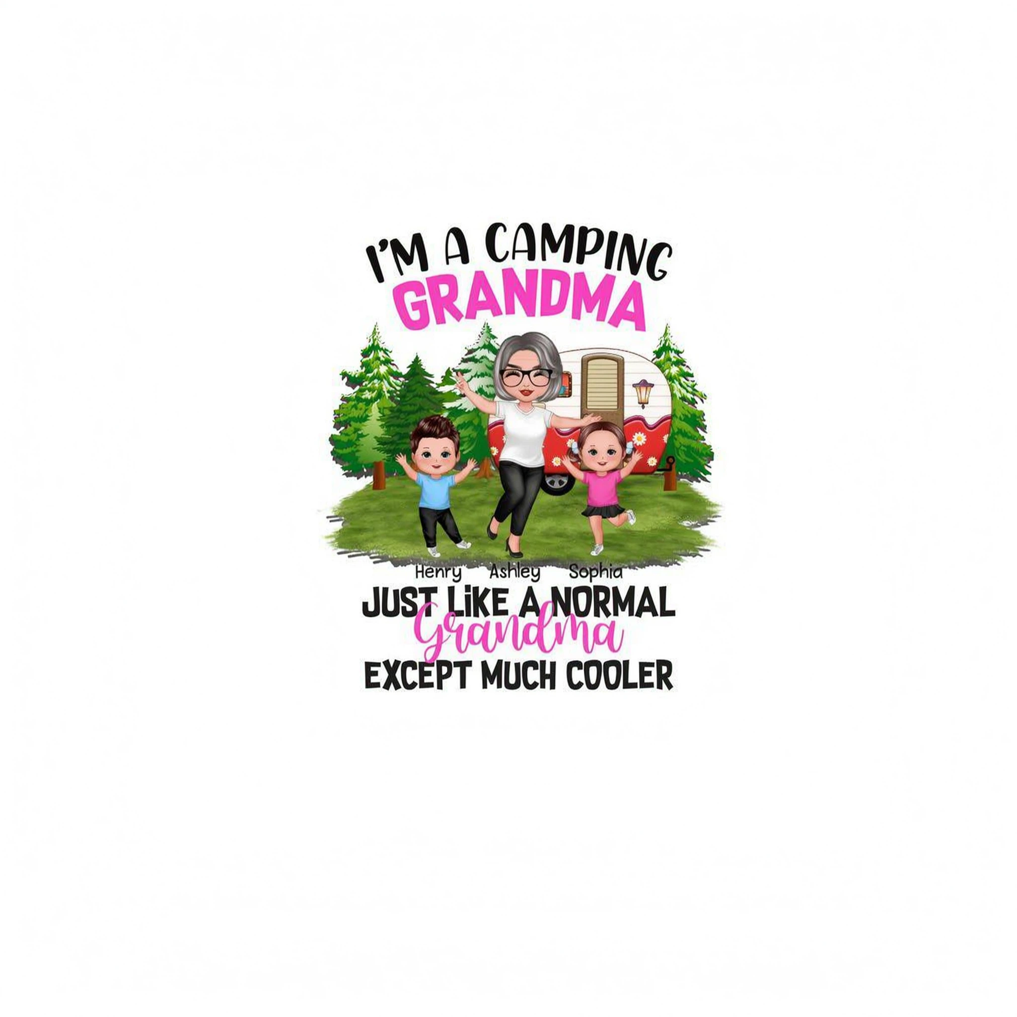 Camping Happy Grandma Grandkids Personalized Shirt