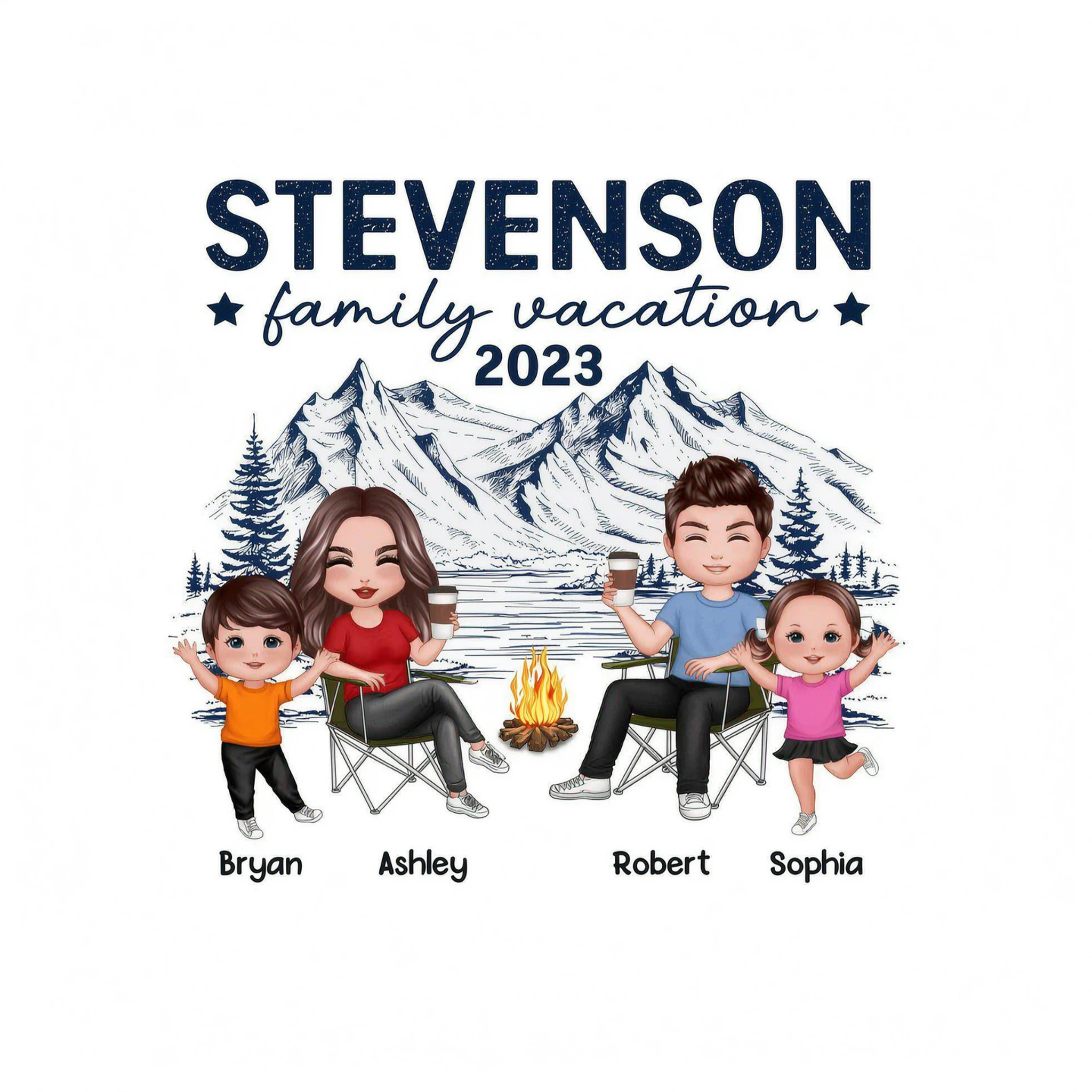 Family Vacation Camping Trip Doll Family Personalized Shirt