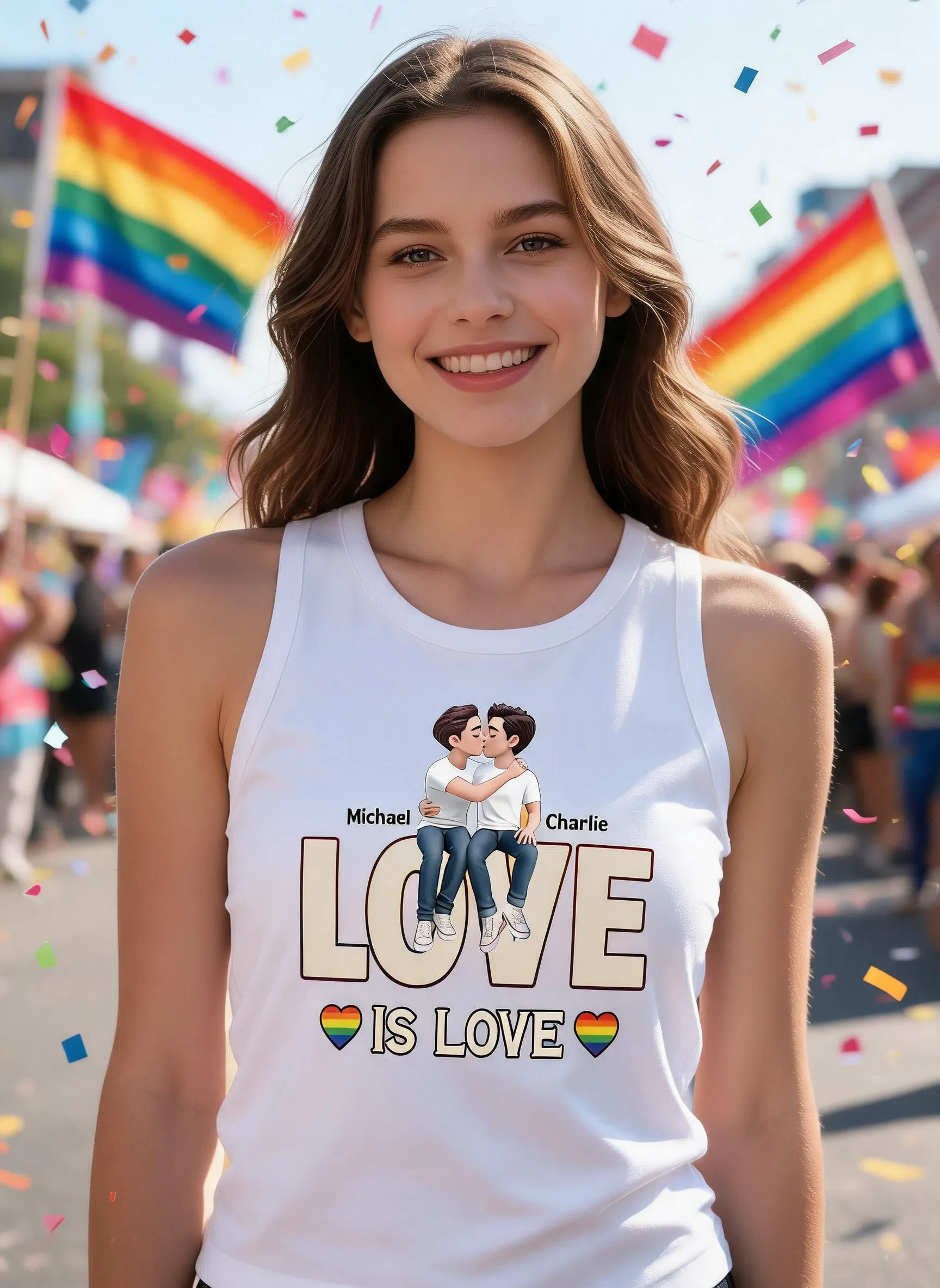 Débardeur personnalisé pour femme Summer Besties Sassy — Blanc