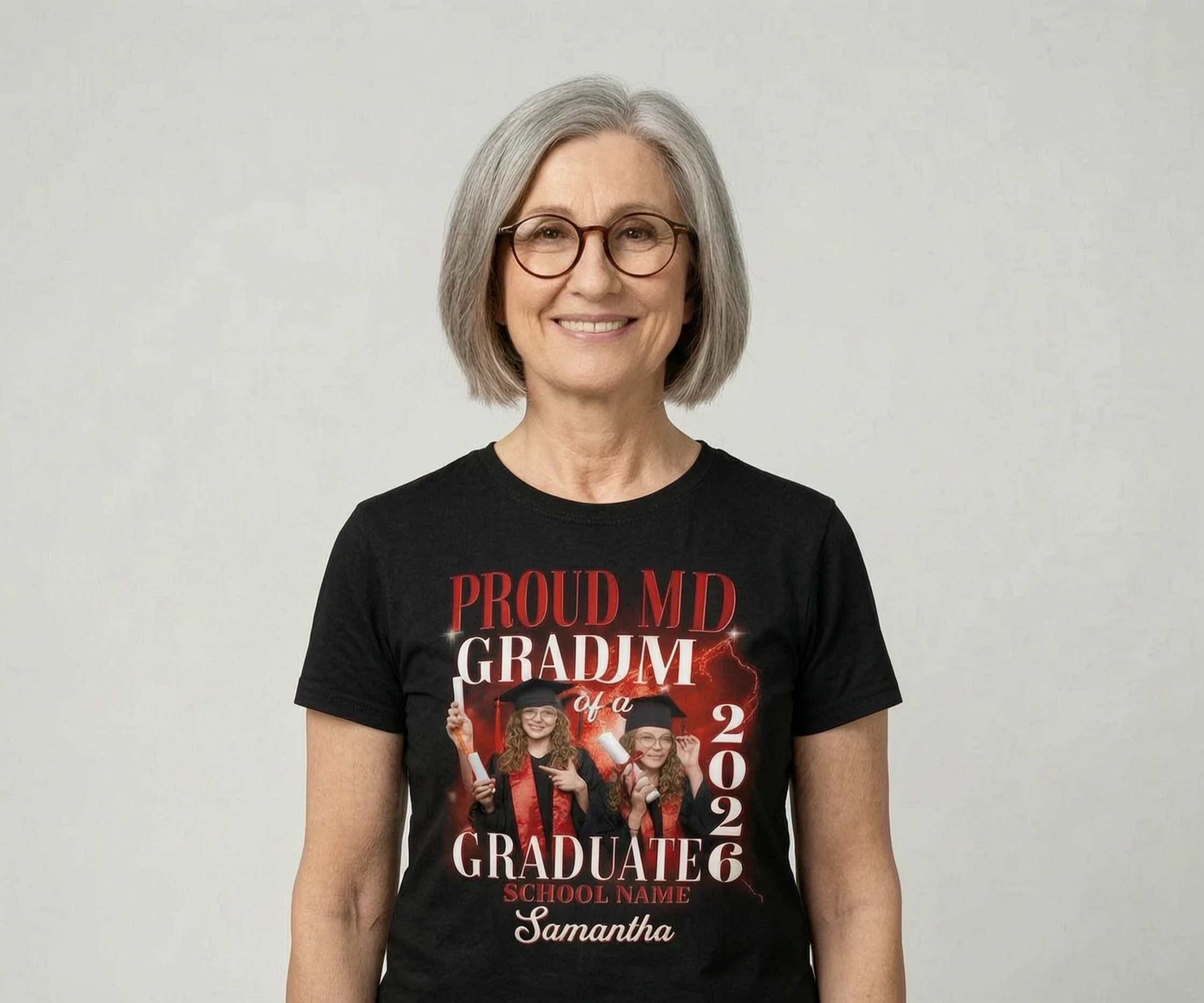 Proud Mom Dad Grandma Grandpa Of A 2026 Graduate Custom Photo - Personalized Shirt - Family Matching Graduation Shirt, Graduation Party Gift, Senior Class of 2026 — Black