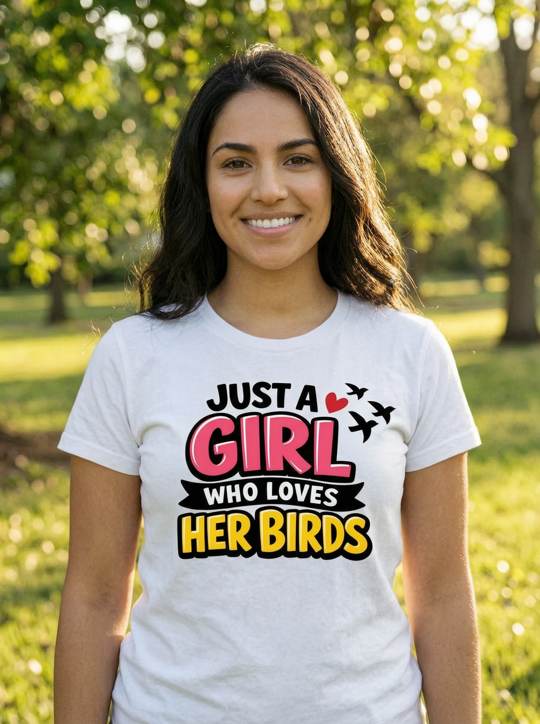 Just A Girl Who Loves Her Birds Tee - Cute Bird Lover Shirt