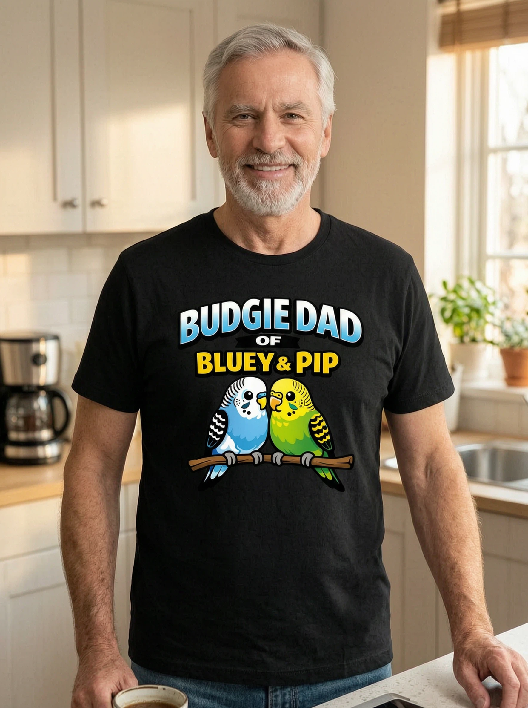 Budgie Dad Personalized Tee - Parakeet Owner Gift Shirt