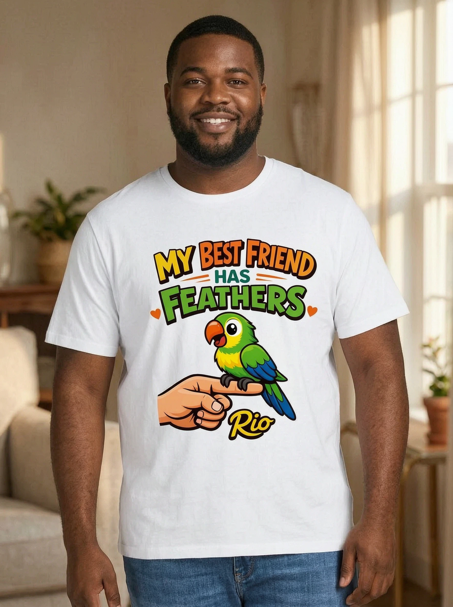 Custom Parrot Best Friend Tee - Upload Your Bird's Photo Shirt