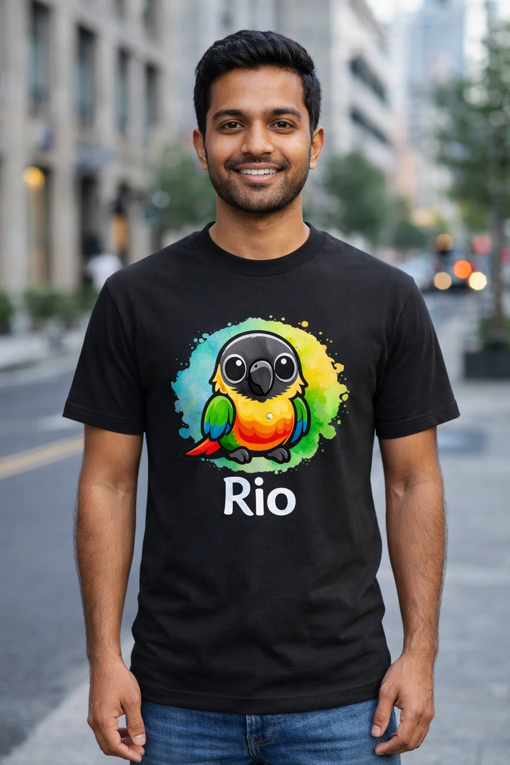 Custom Watercolor Bird Tee - Upload Your Bird's Photo Shirt