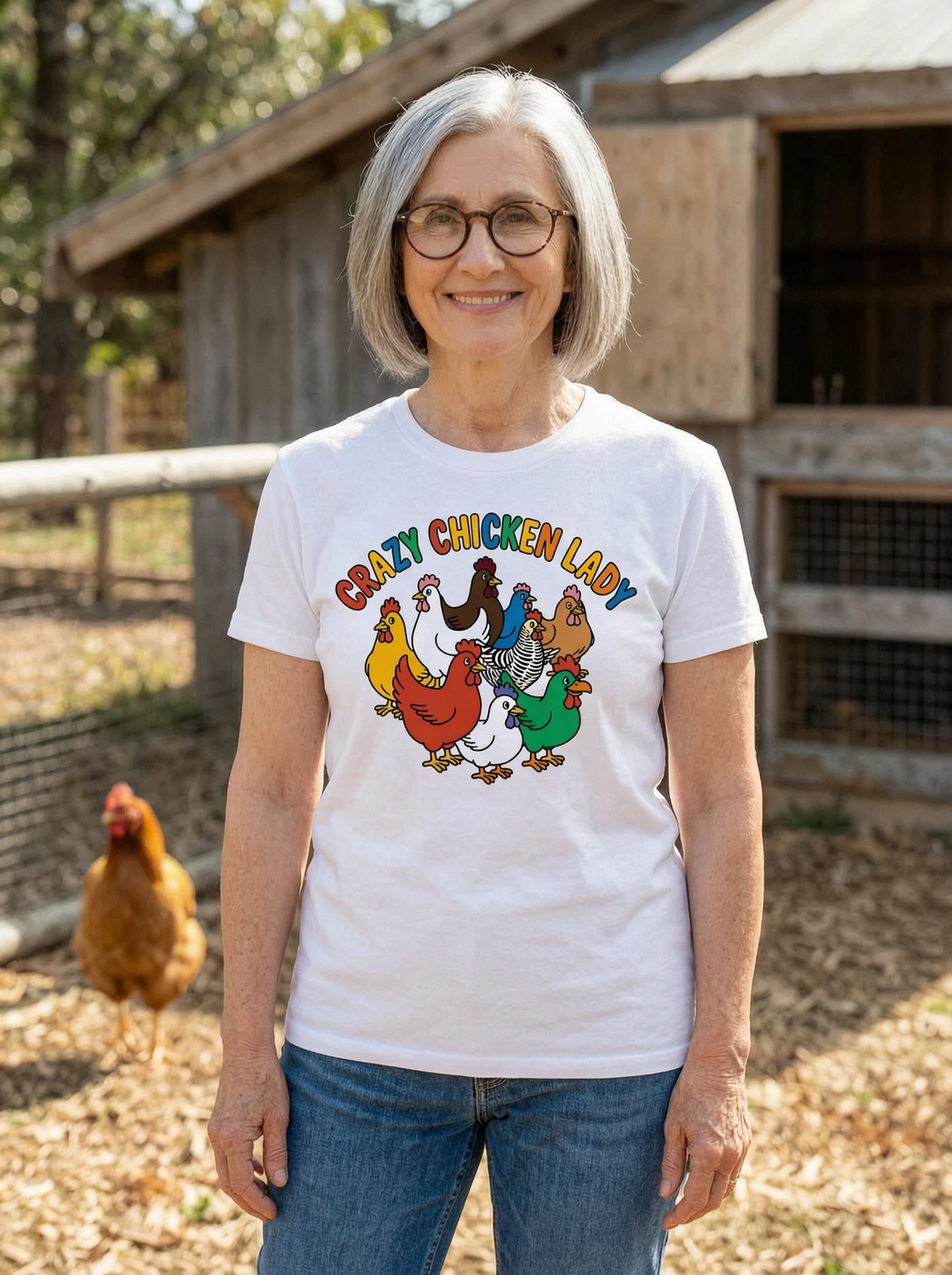 Camiseta Loca por las gallinas - Camiseta divertida para amantes de gallinas de patio