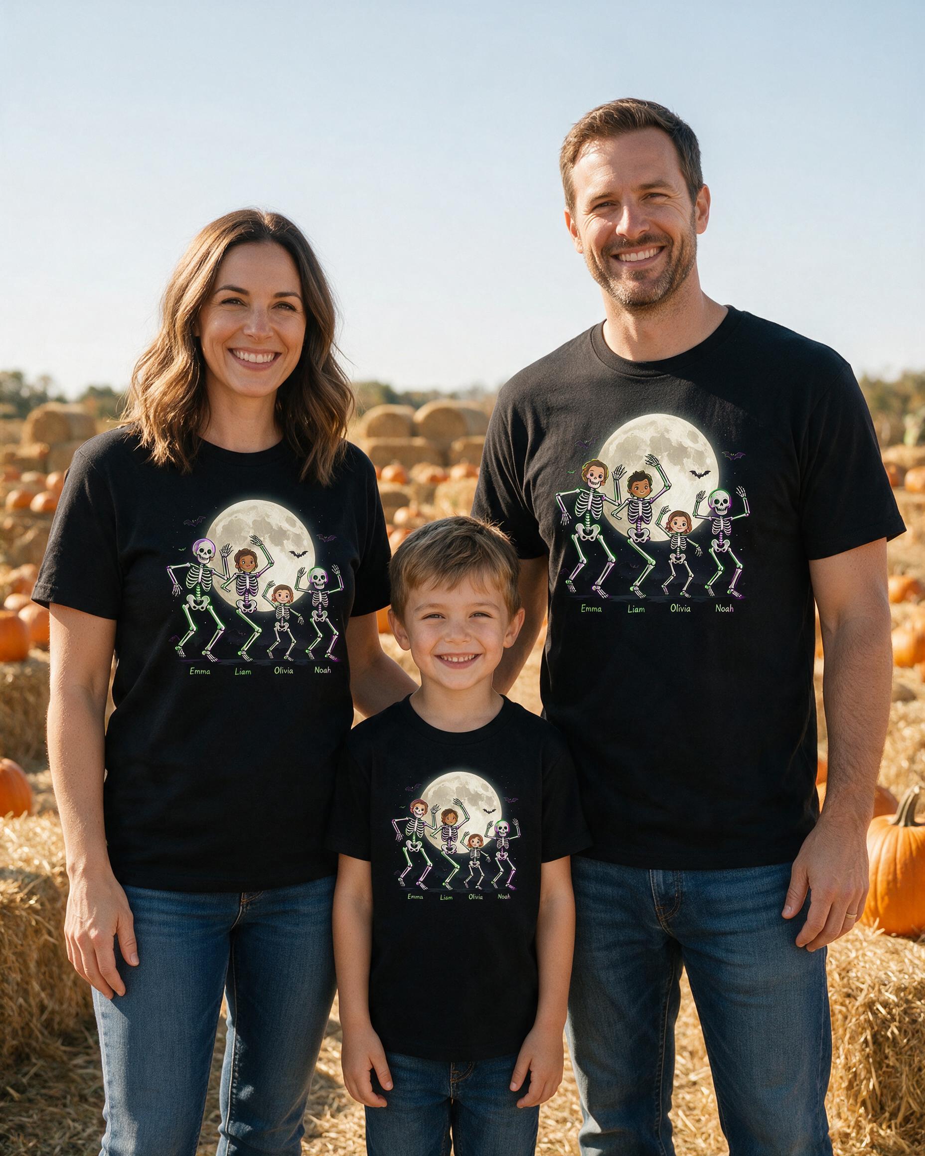Halloween: Skeleton Dance Family Crew — Black