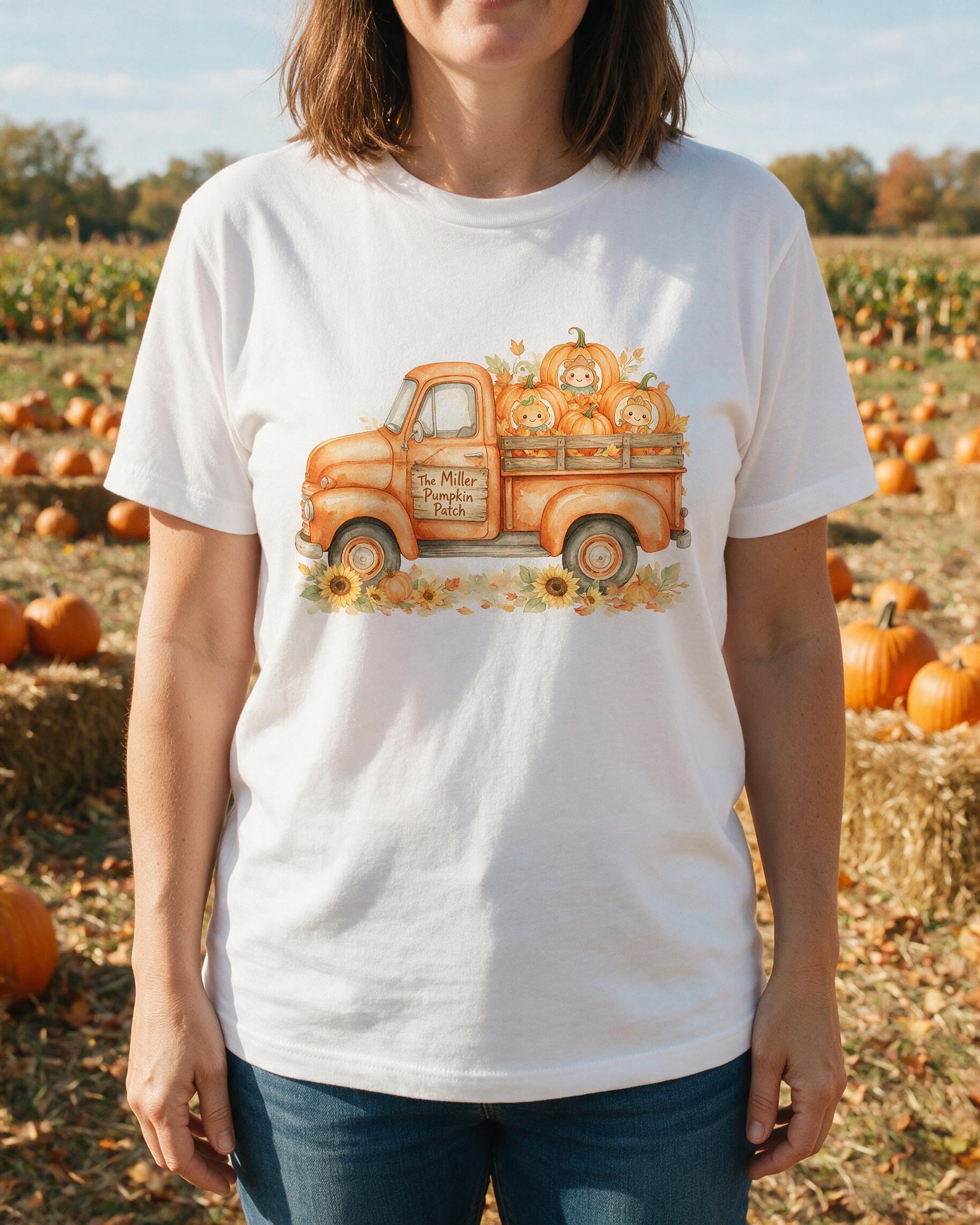 Halloween: Pumpkin Patch Vintage Truck Portraits — White