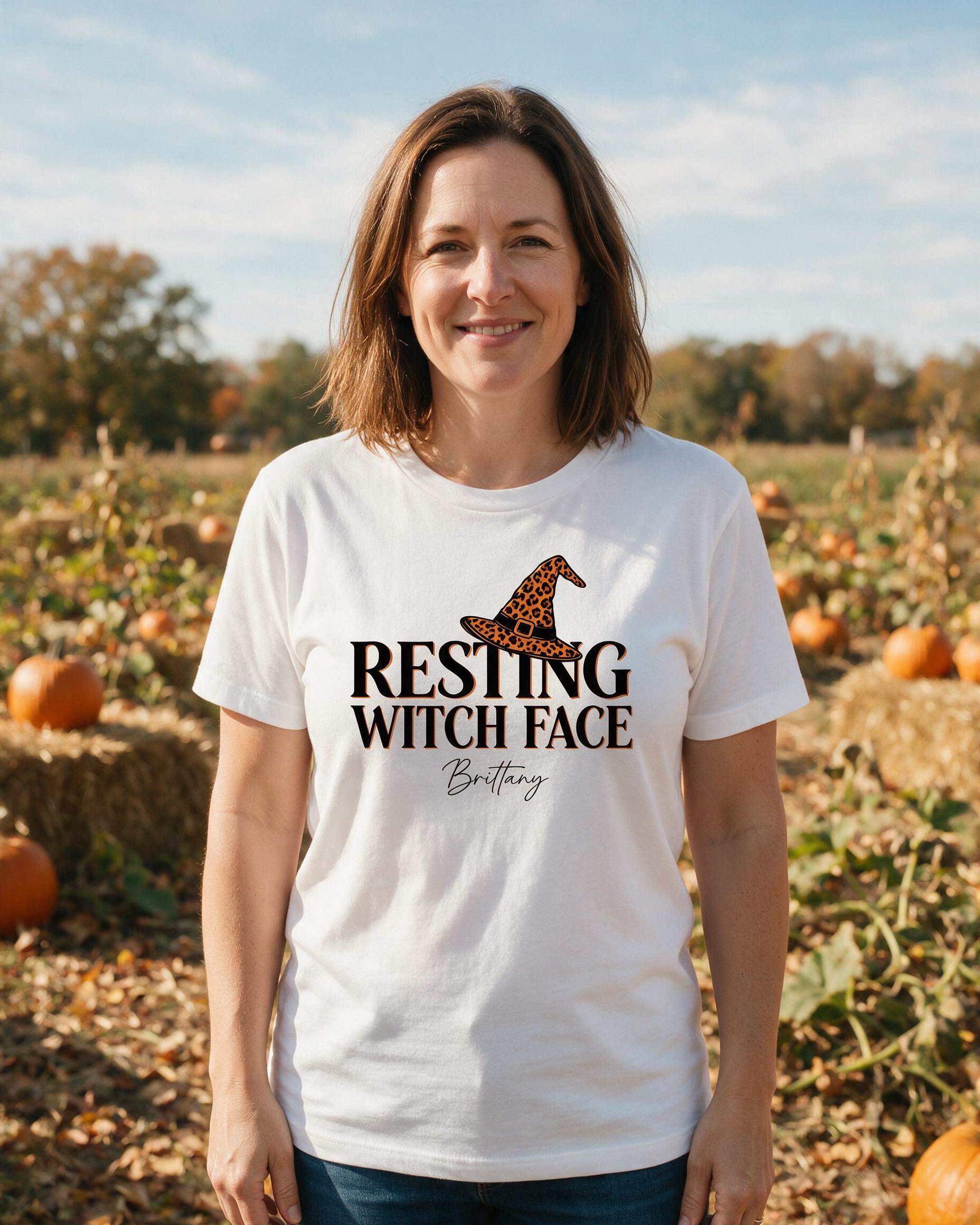 Halloween: Resting Witch Face Leopard — White