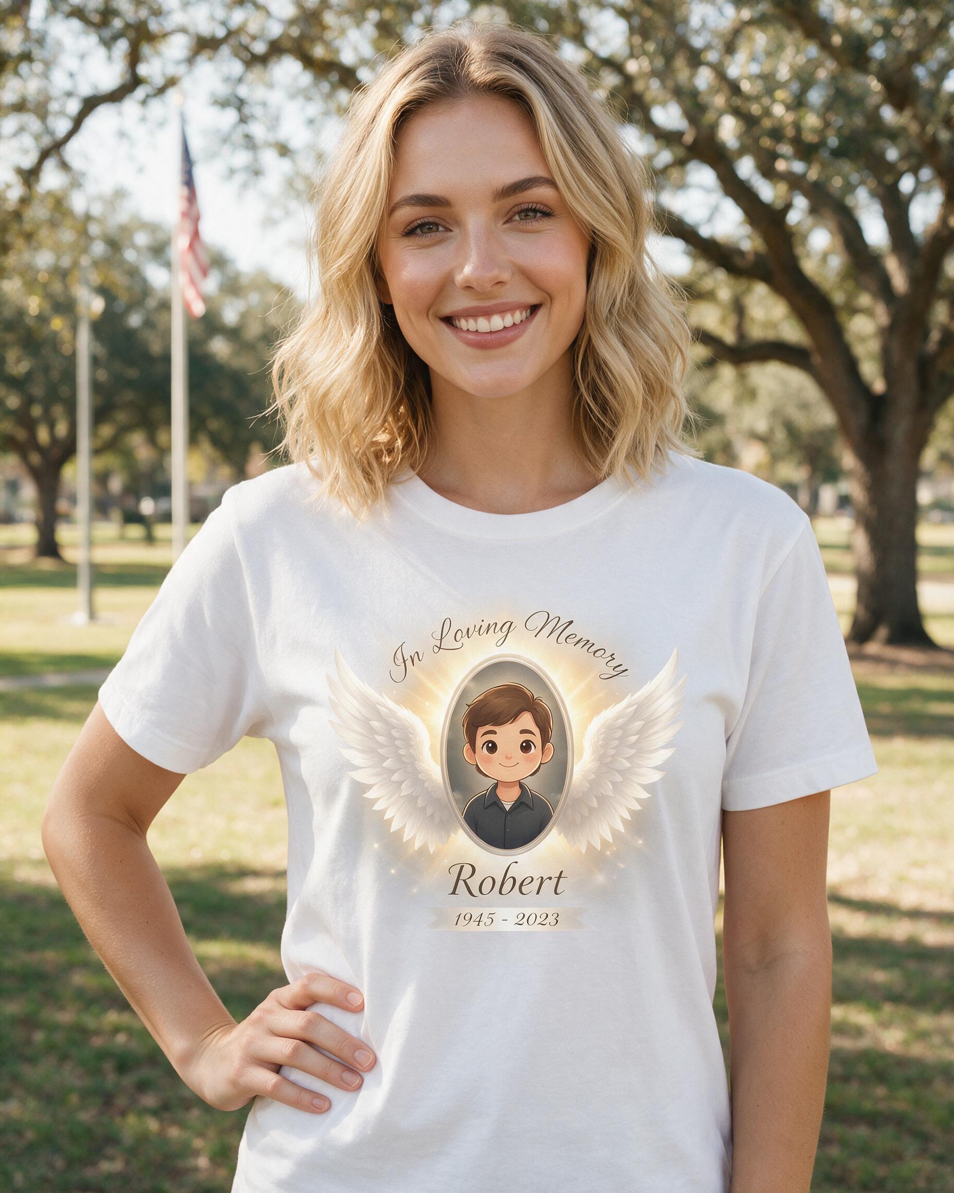 Memorial: Angel Wings Photo Tribute — White