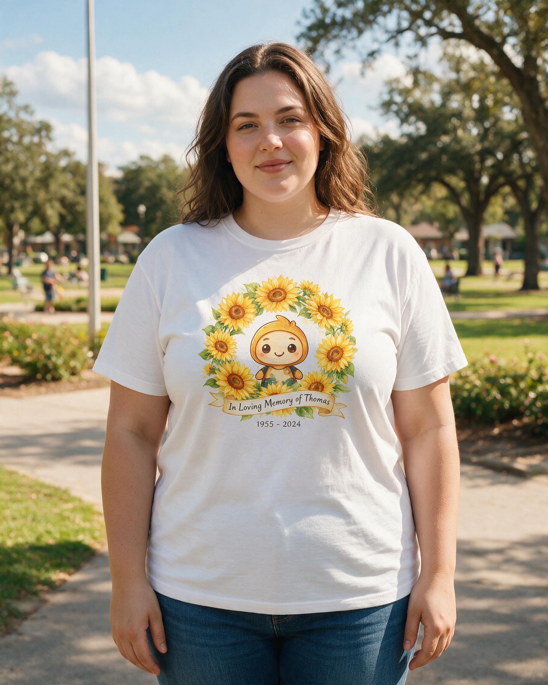 Memorial: Sunflower Wreath Remembrance — White