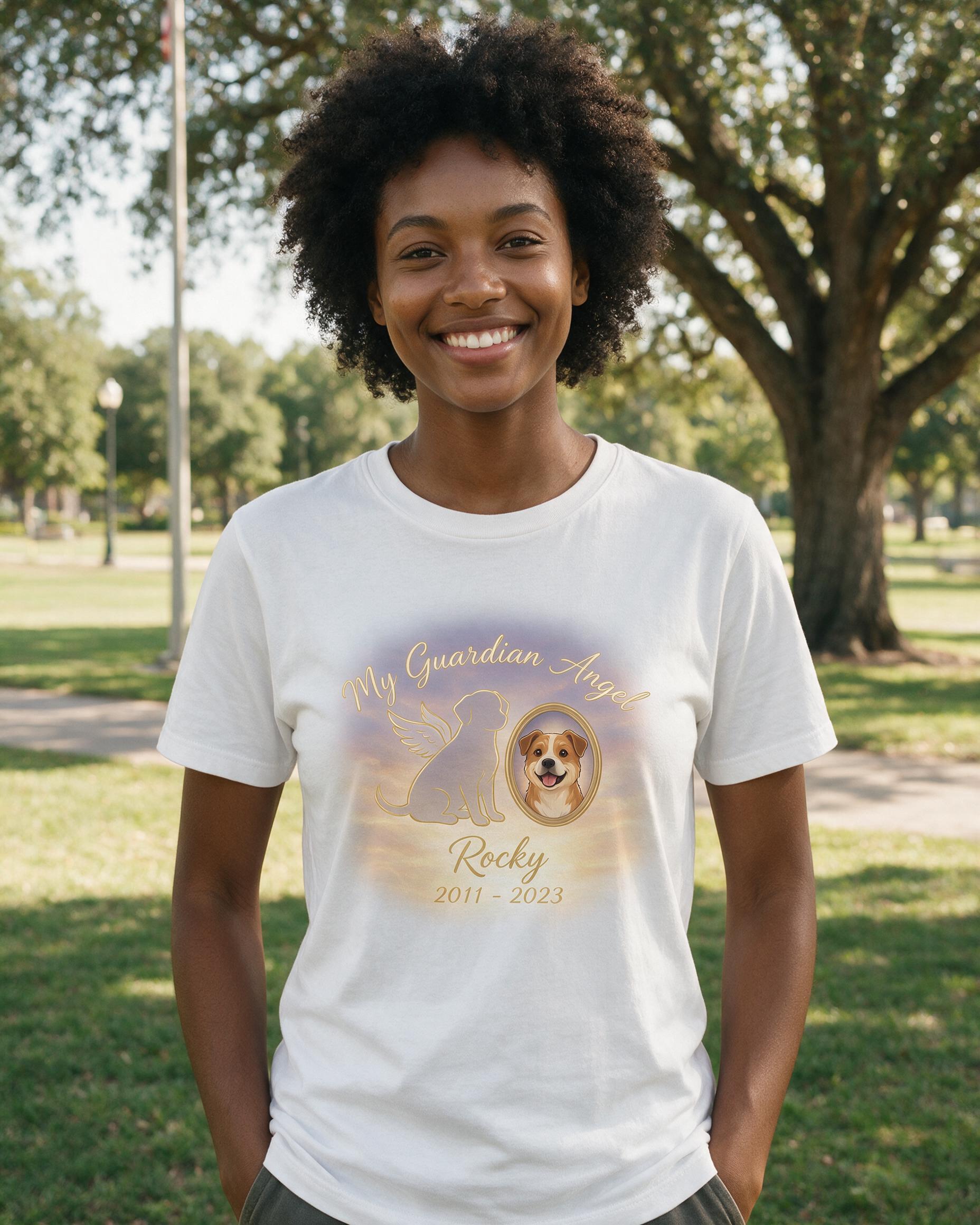 Pet Memorial: Guardian Angel Silhouette — White