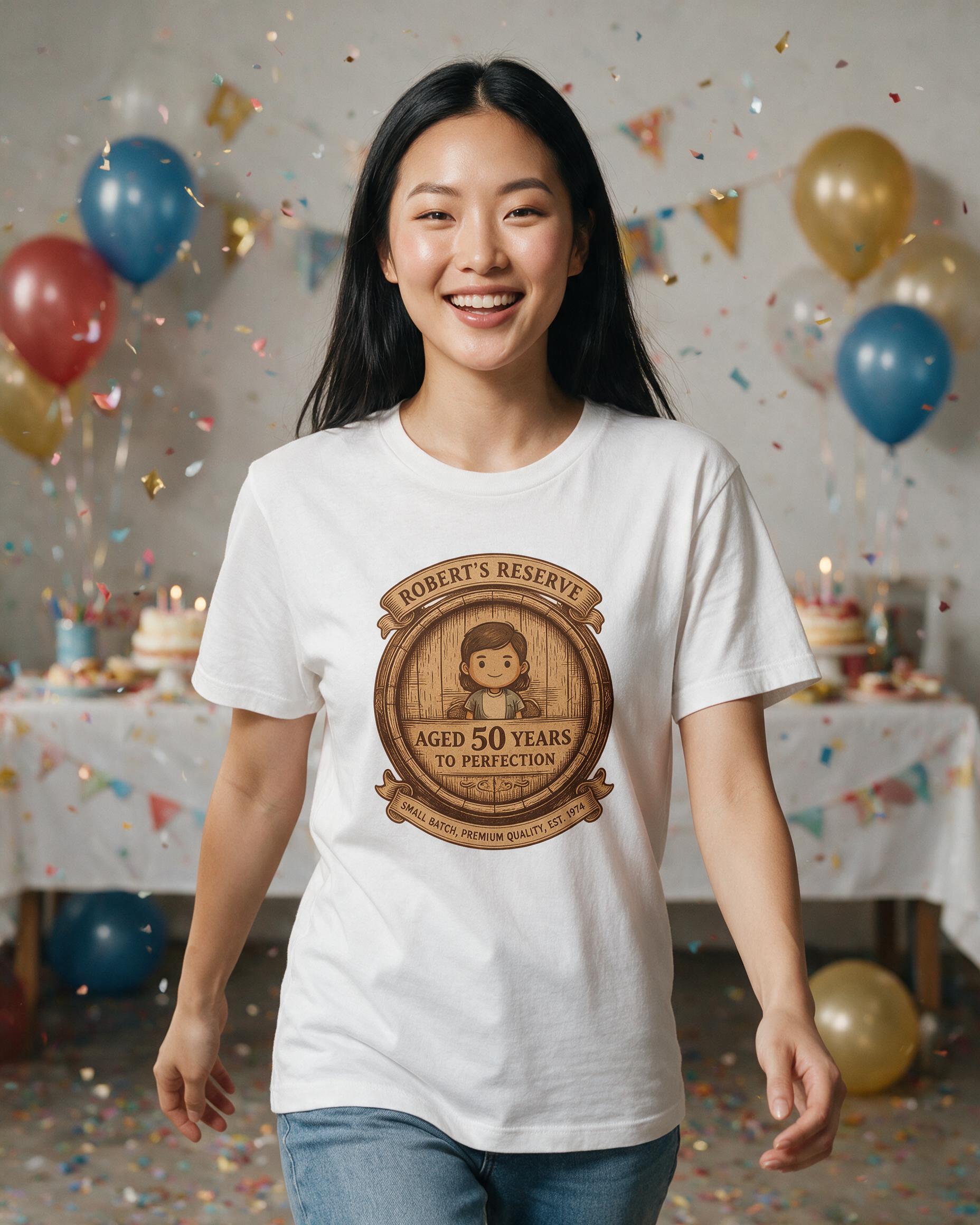 Milestone Birthday: Aged to Perfection Label — White