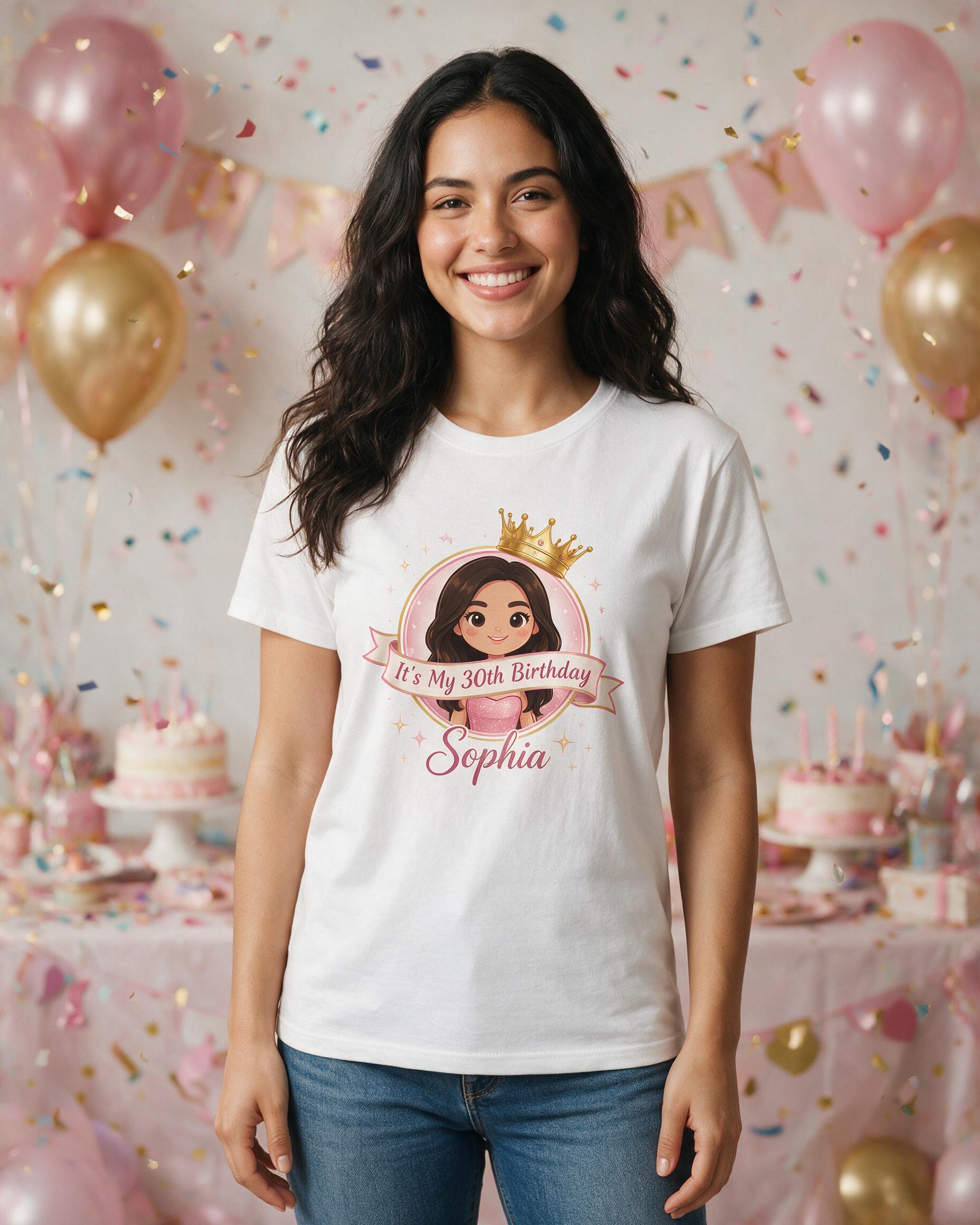 Milestone Birthday: Birthday Queen Crown — White