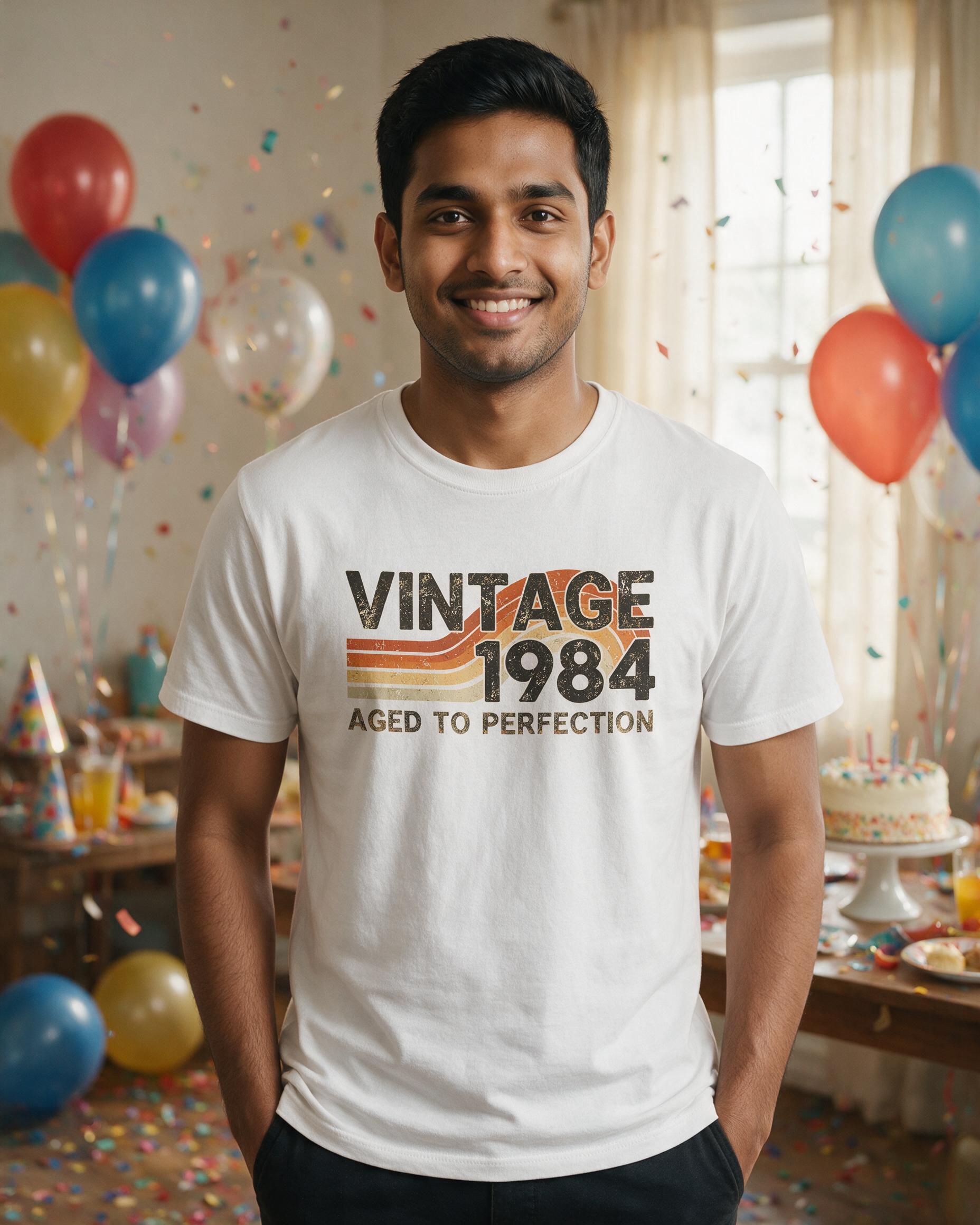 Milestone Birthday: Vintage Year Distressed — White