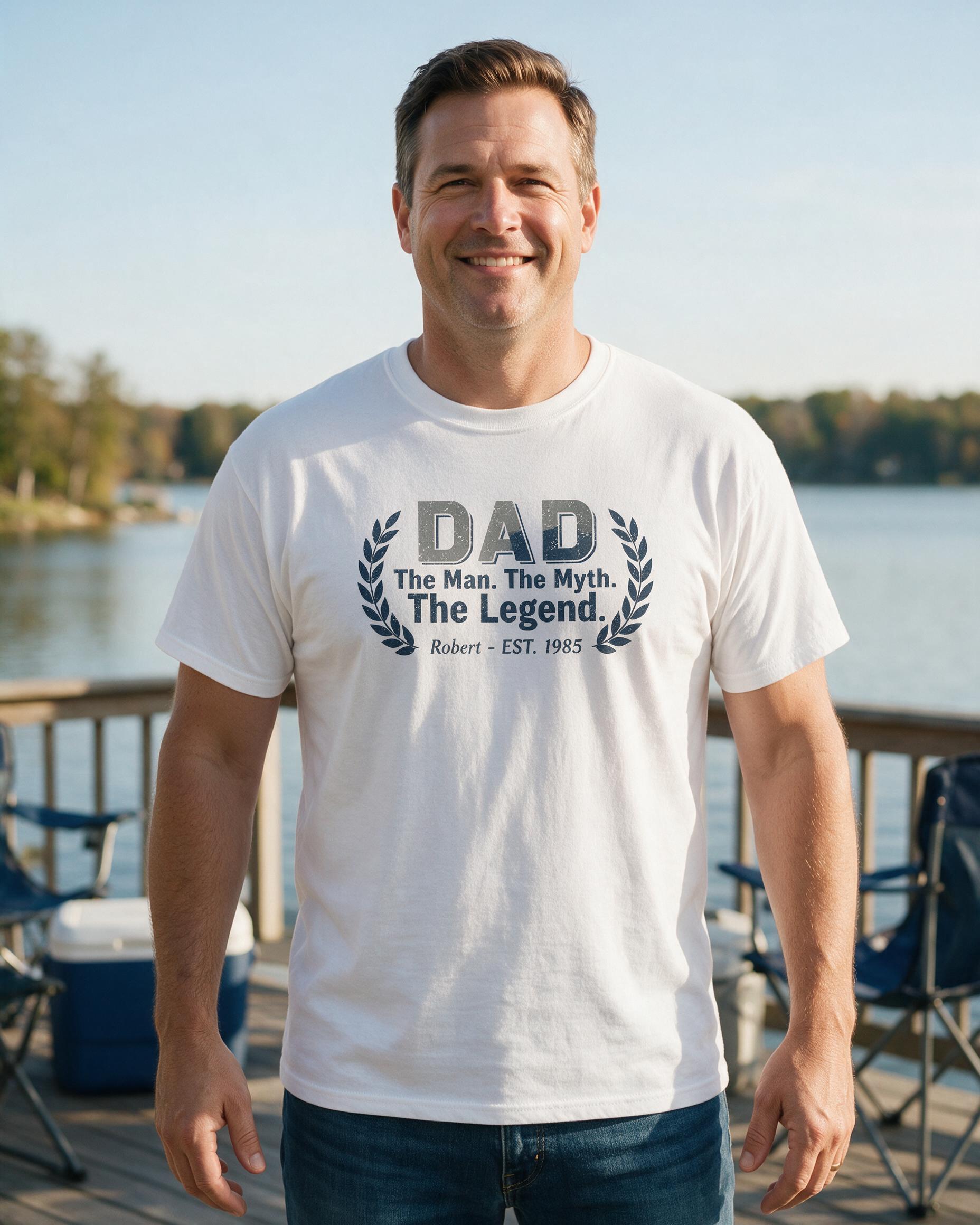 Dad: The Man The Myth The Legend — White