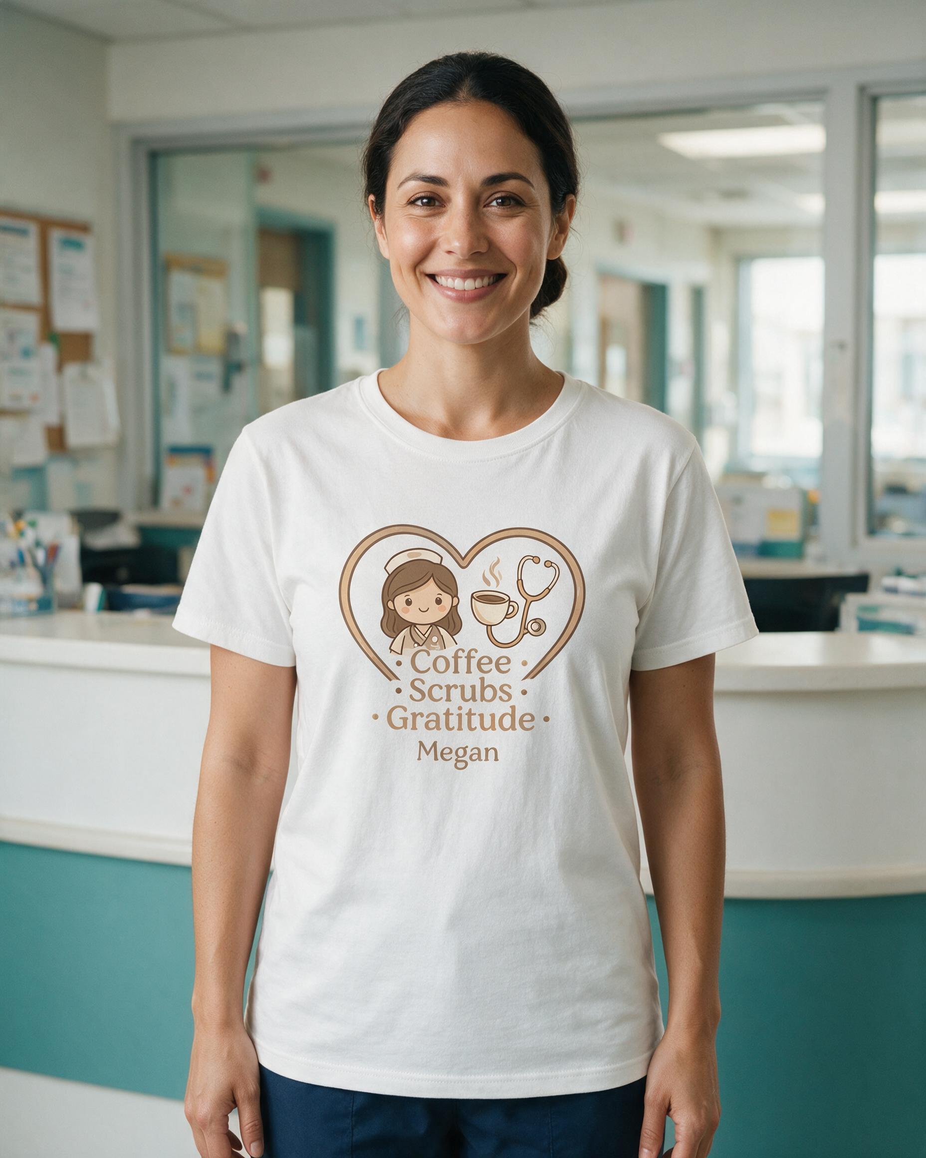 Nurse: Coffee Scrubs Gratitude — White
