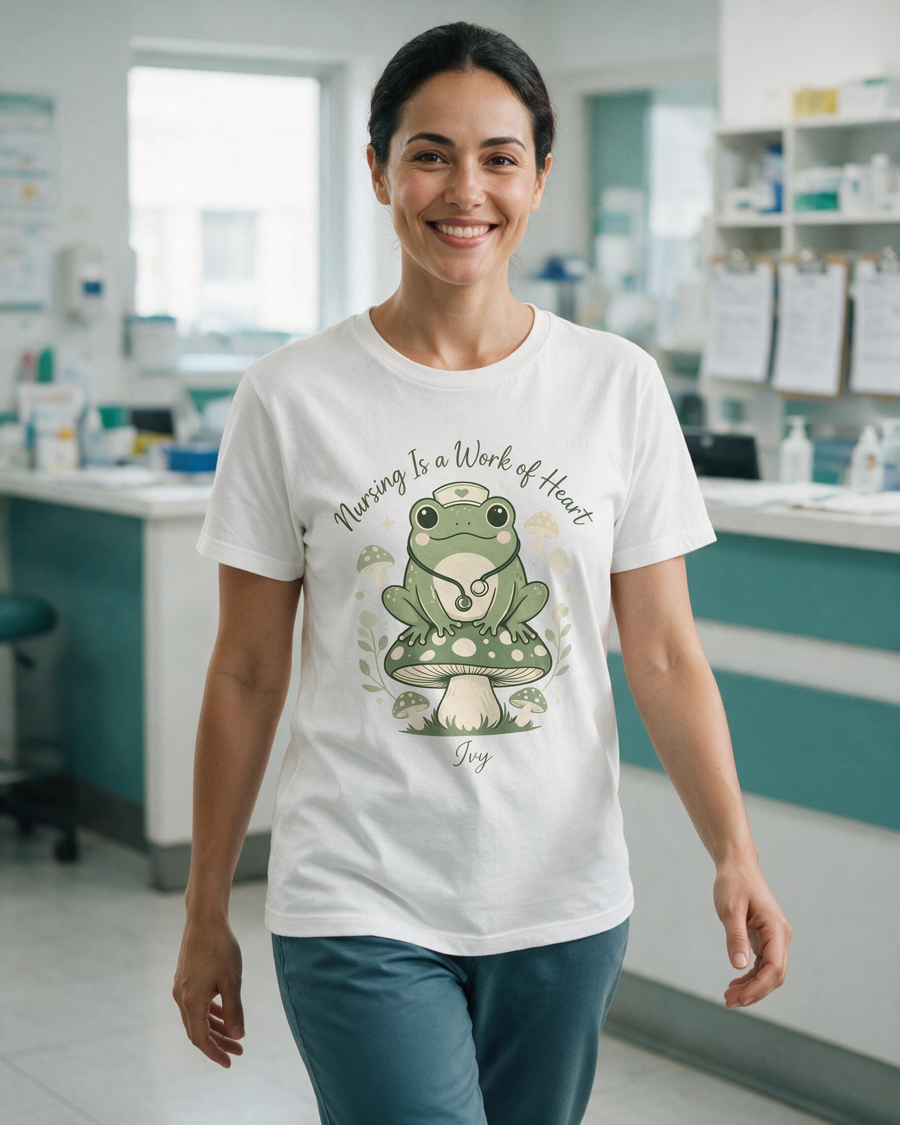 Nurse: Frog in Scrub Cap — White