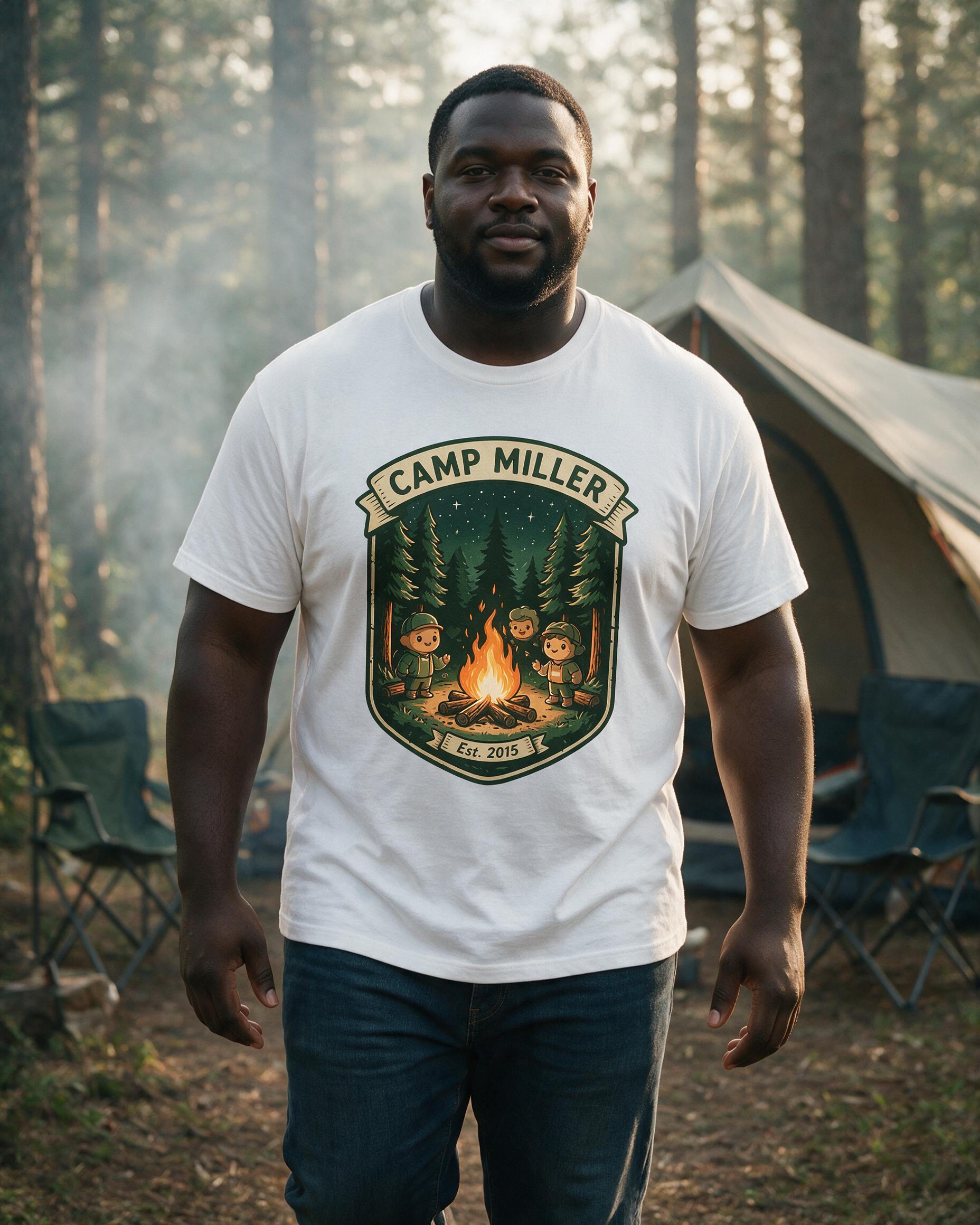 Camping: Camp Lastname Fire Circle — White