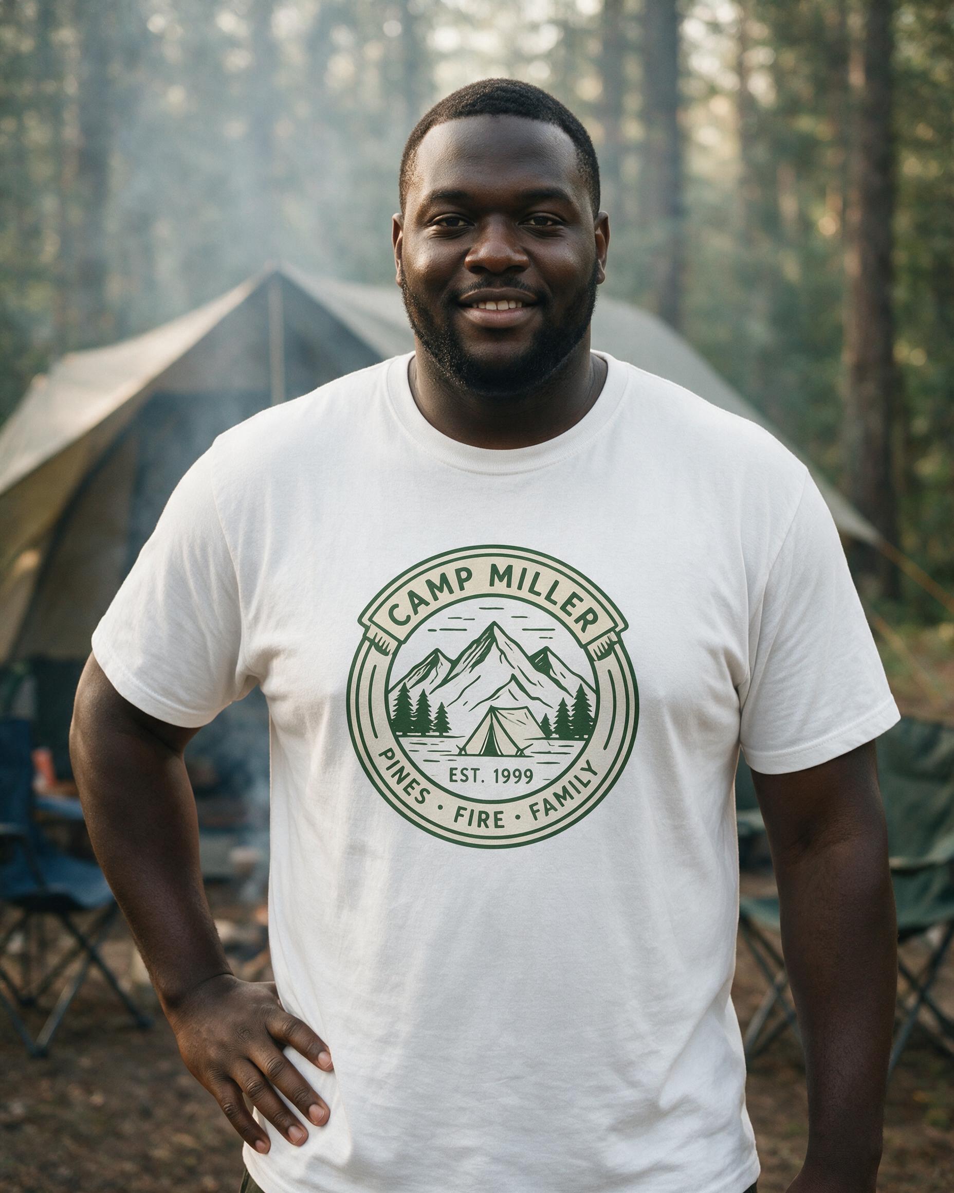Camping: Retro Badge Camp Est — White