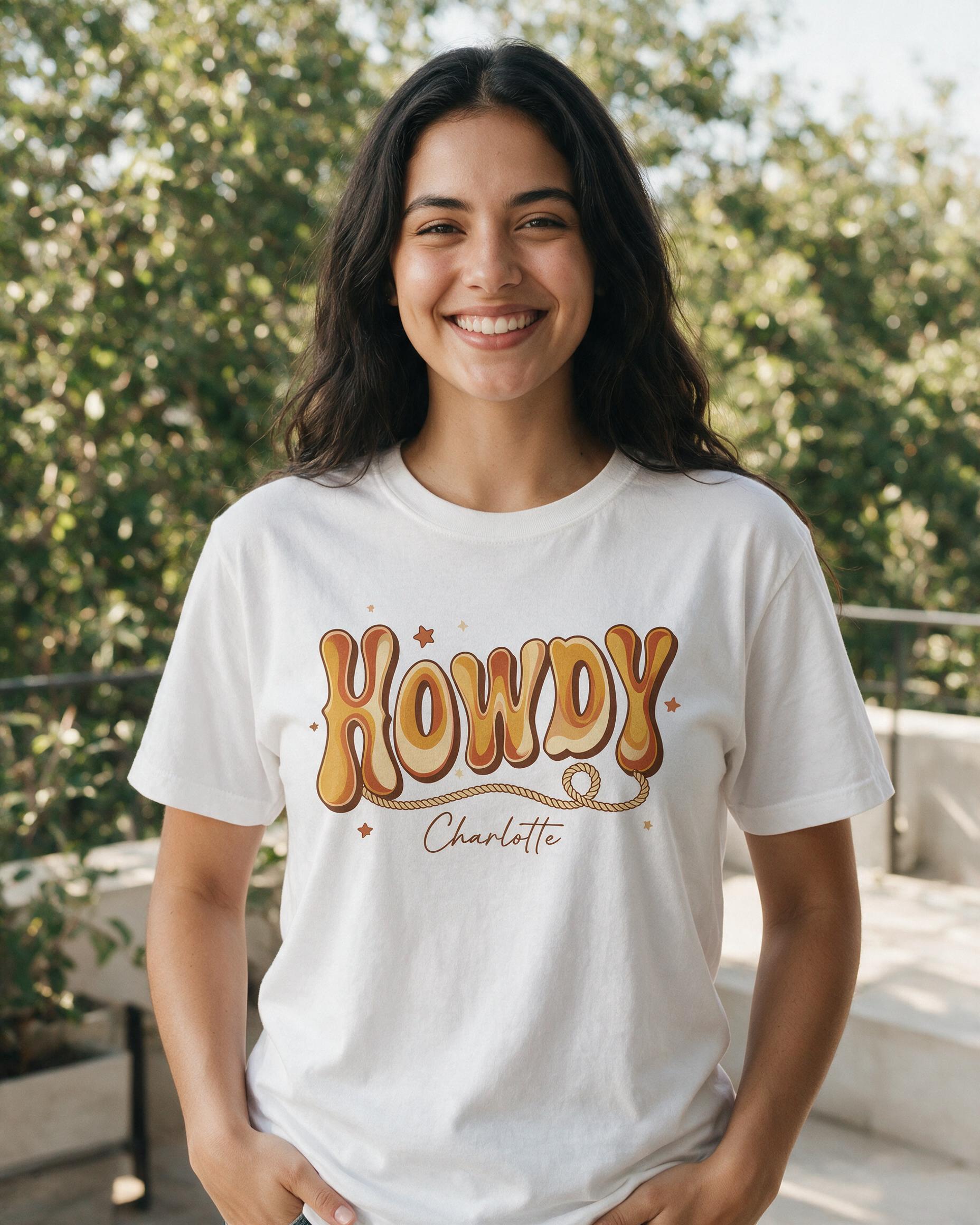 Western: Howdy Retro Wave — White