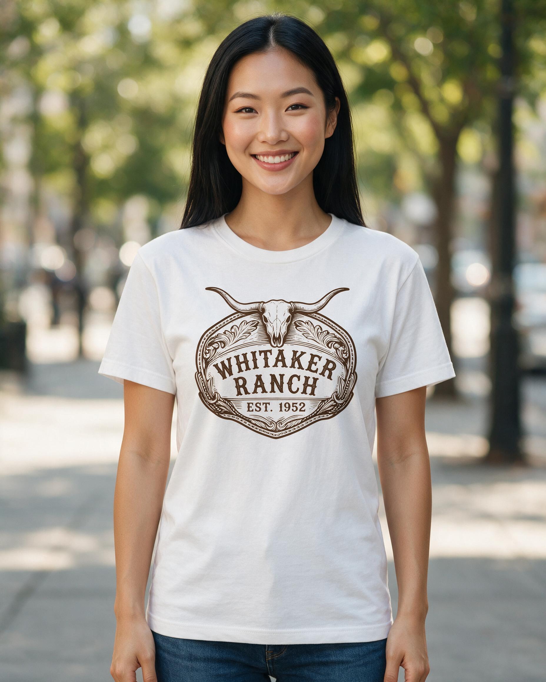 Western: Lastname Ranch Cattle Brand — White