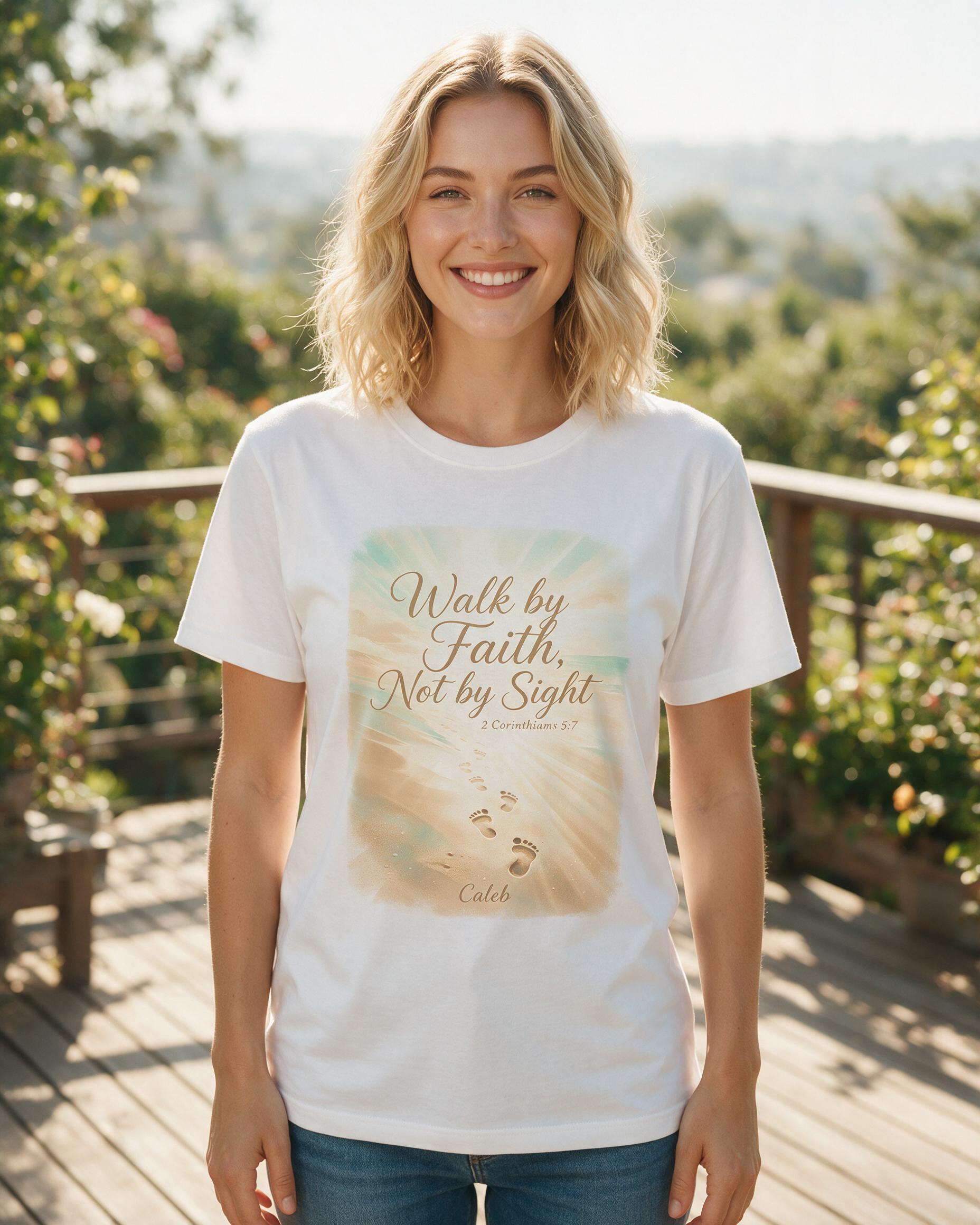 Faith: Walk by Faith Footprints — White