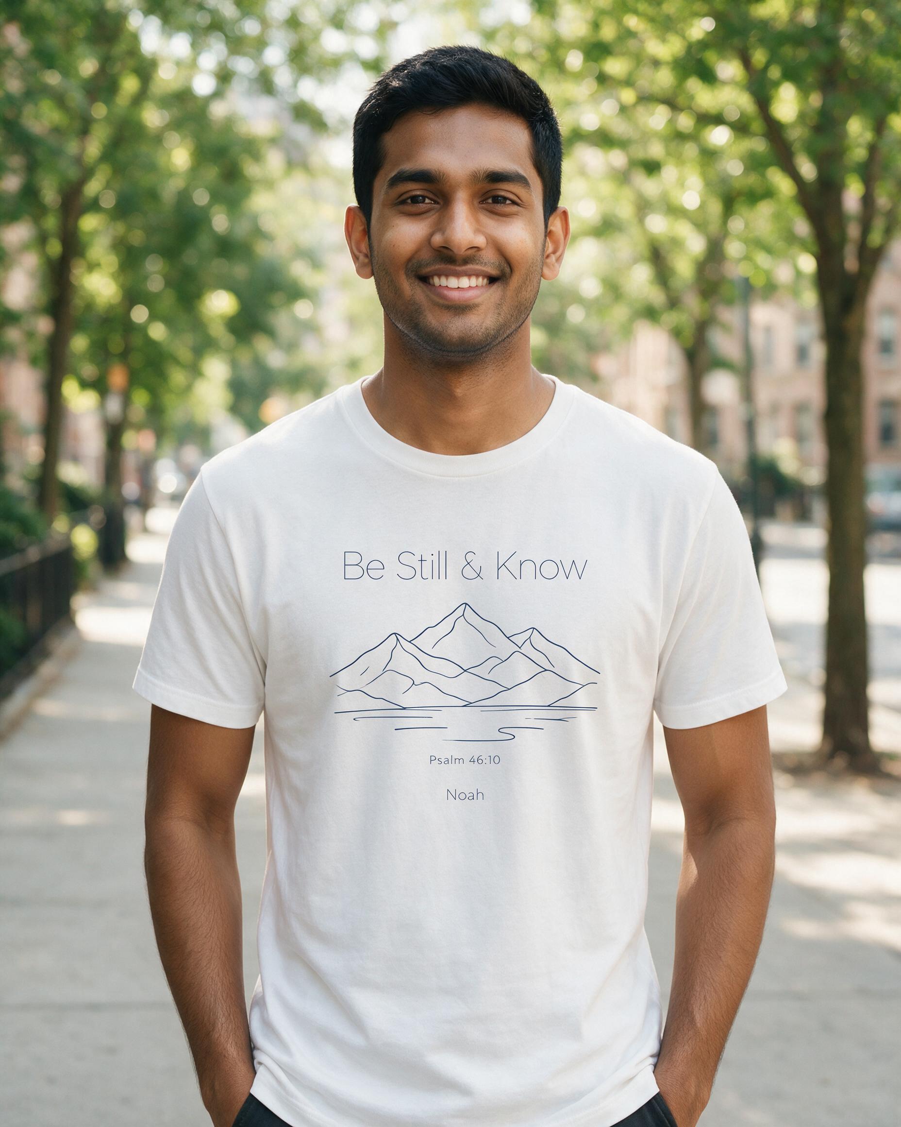 Faith: Be Still Mountain Verse — White