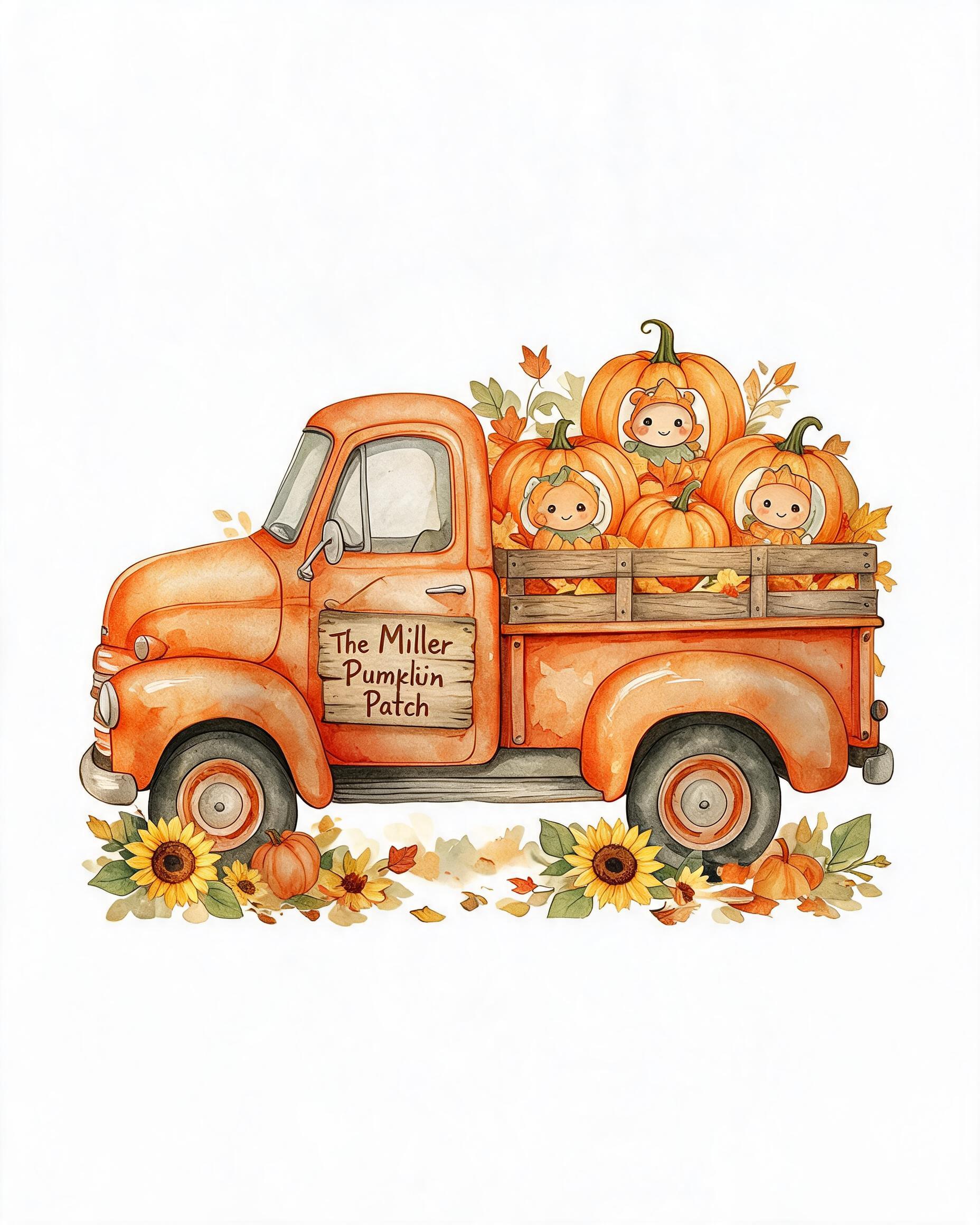 Halloween: Pumpkin Patch Vintage Truck Portraits