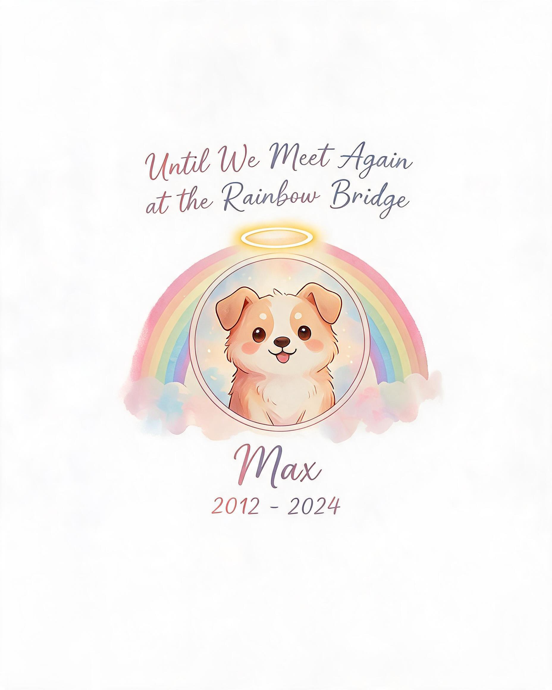 Pet Memorial: Rainbow Bridge Halo